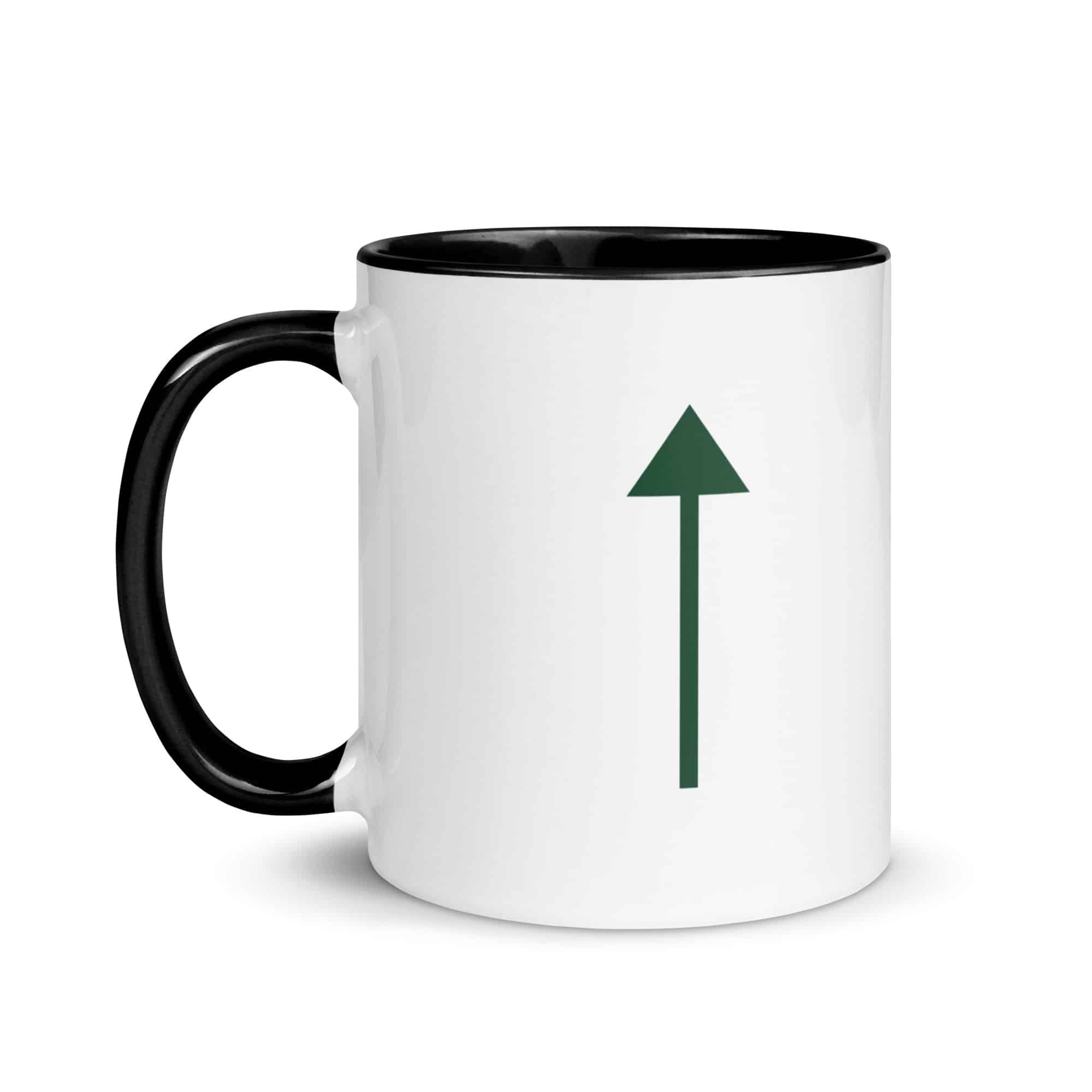 Forest Green Upward Trail Arrow Color Inside Mug