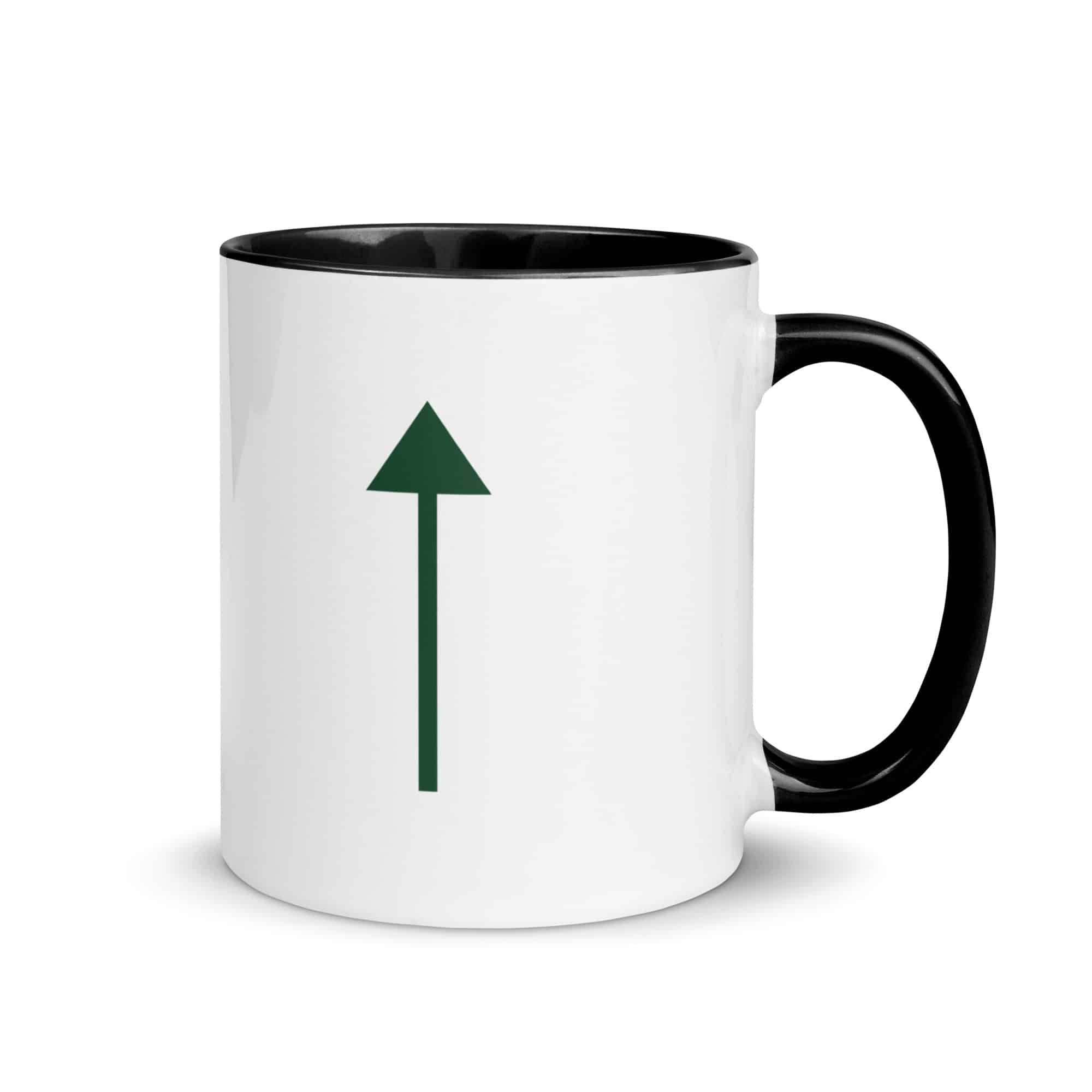 Forest Green Upward Trail Arrow Color Inside Mug
