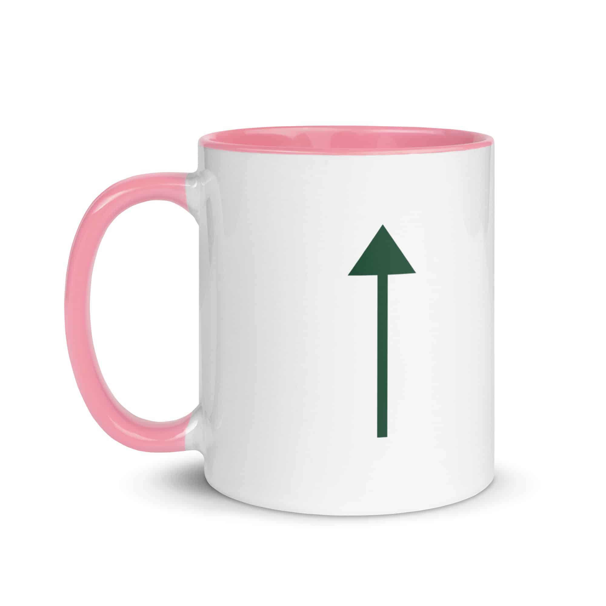 Forest Green Upward Trail Arrow Color Inside Mug