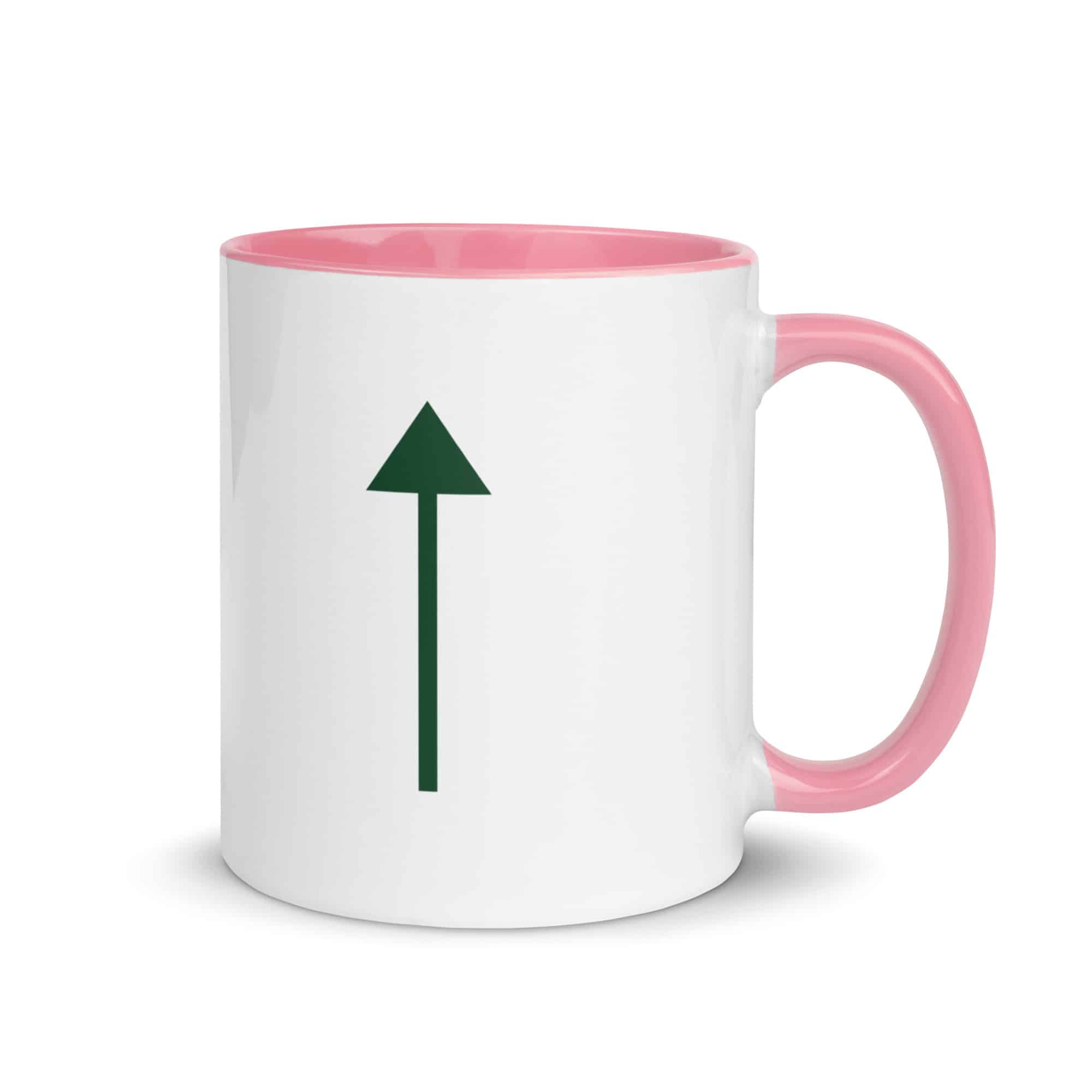 Forest Green Upward Trail Arrow Color Inside Mug