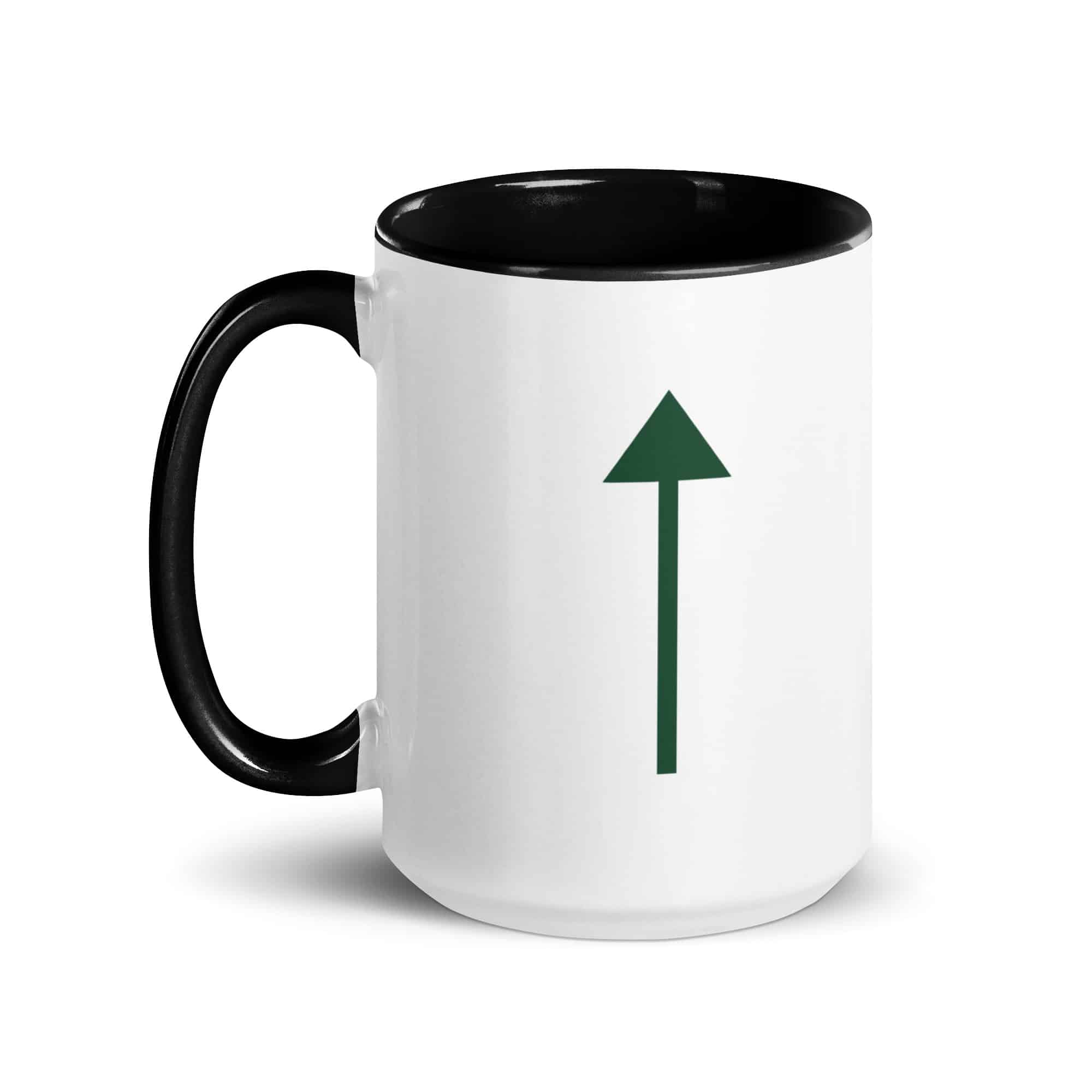 Forest Green Upward Trail Arrow Color Inside Mug