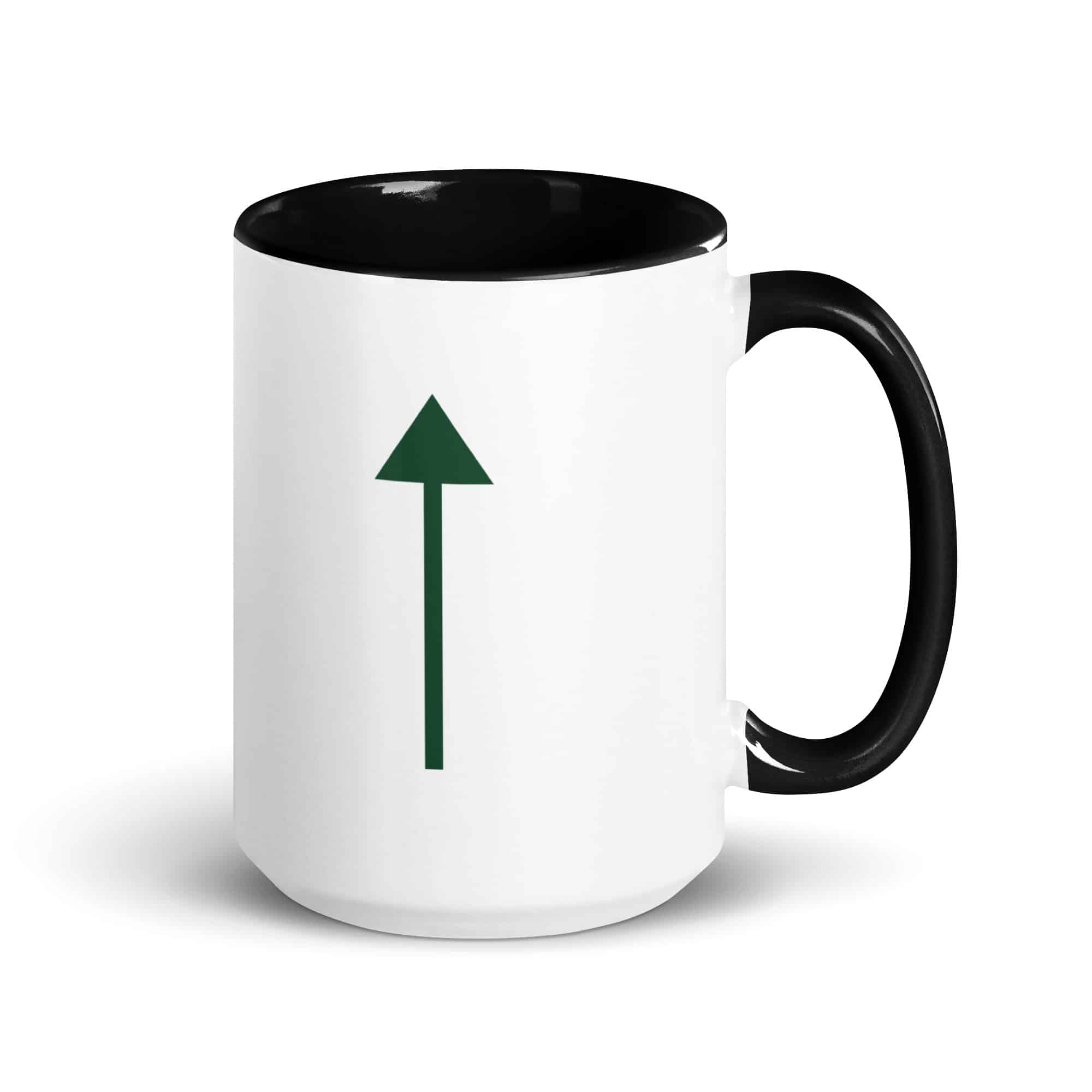 Forest Green Upward Trail Arrow Color Inside Mug