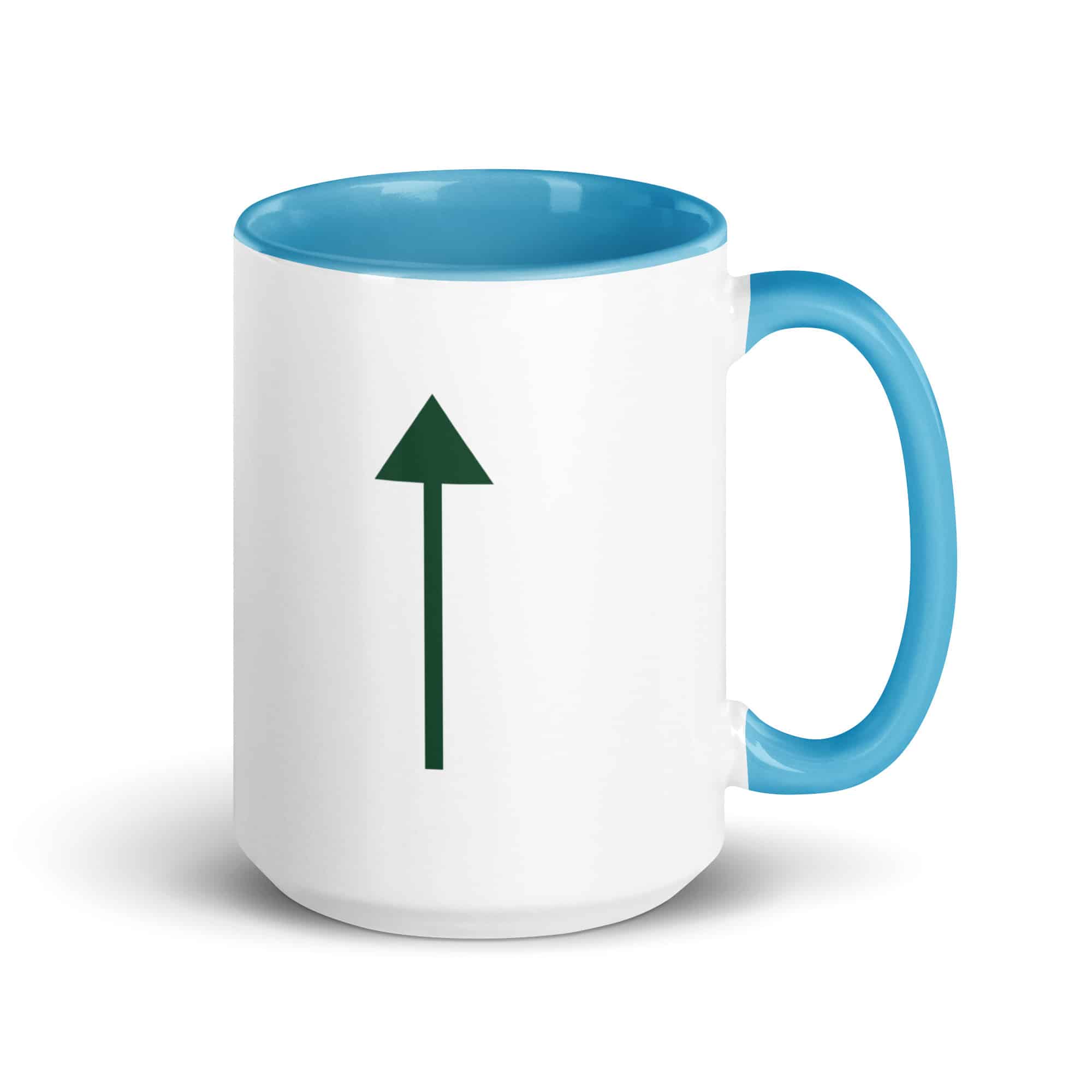 Forest Green Upward Trail Arrow Color Inside Mug