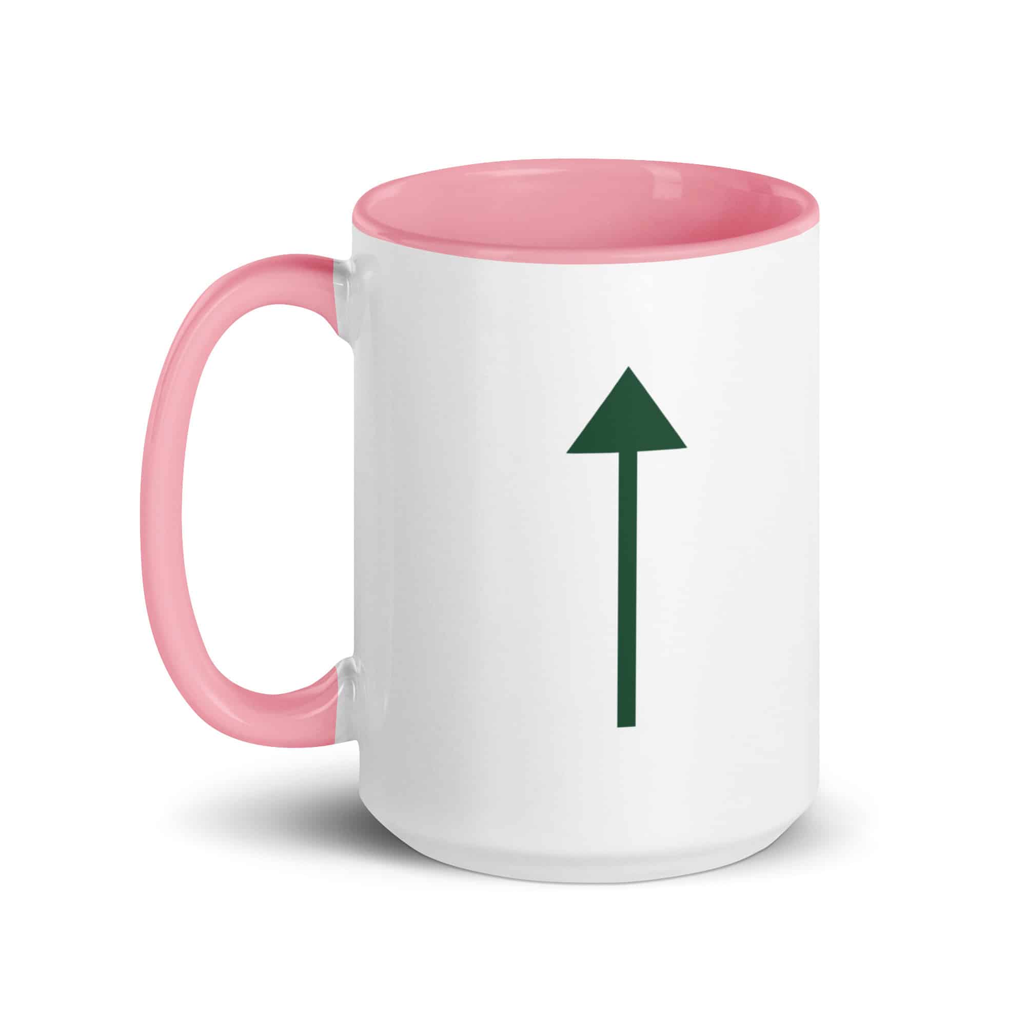 Forest Green Upward Trail Arrow Color Inside Mug