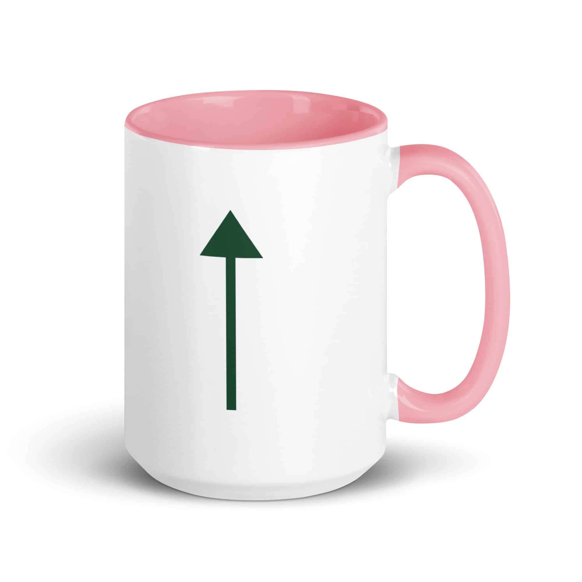 Forest Green Upward Trail Arrow Color Inside Mug