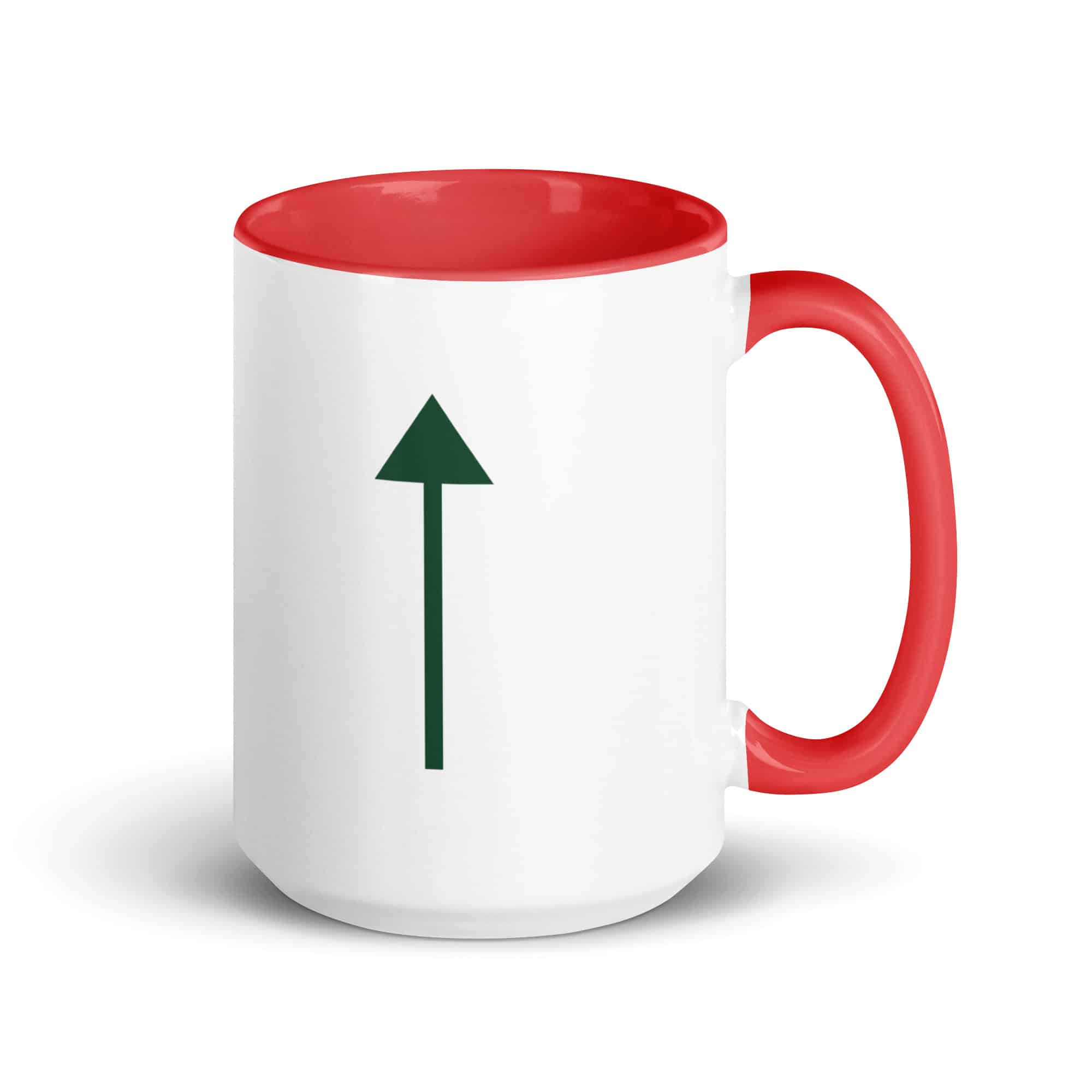 Forest Green Upward Trail Arrow Color Inside Mug