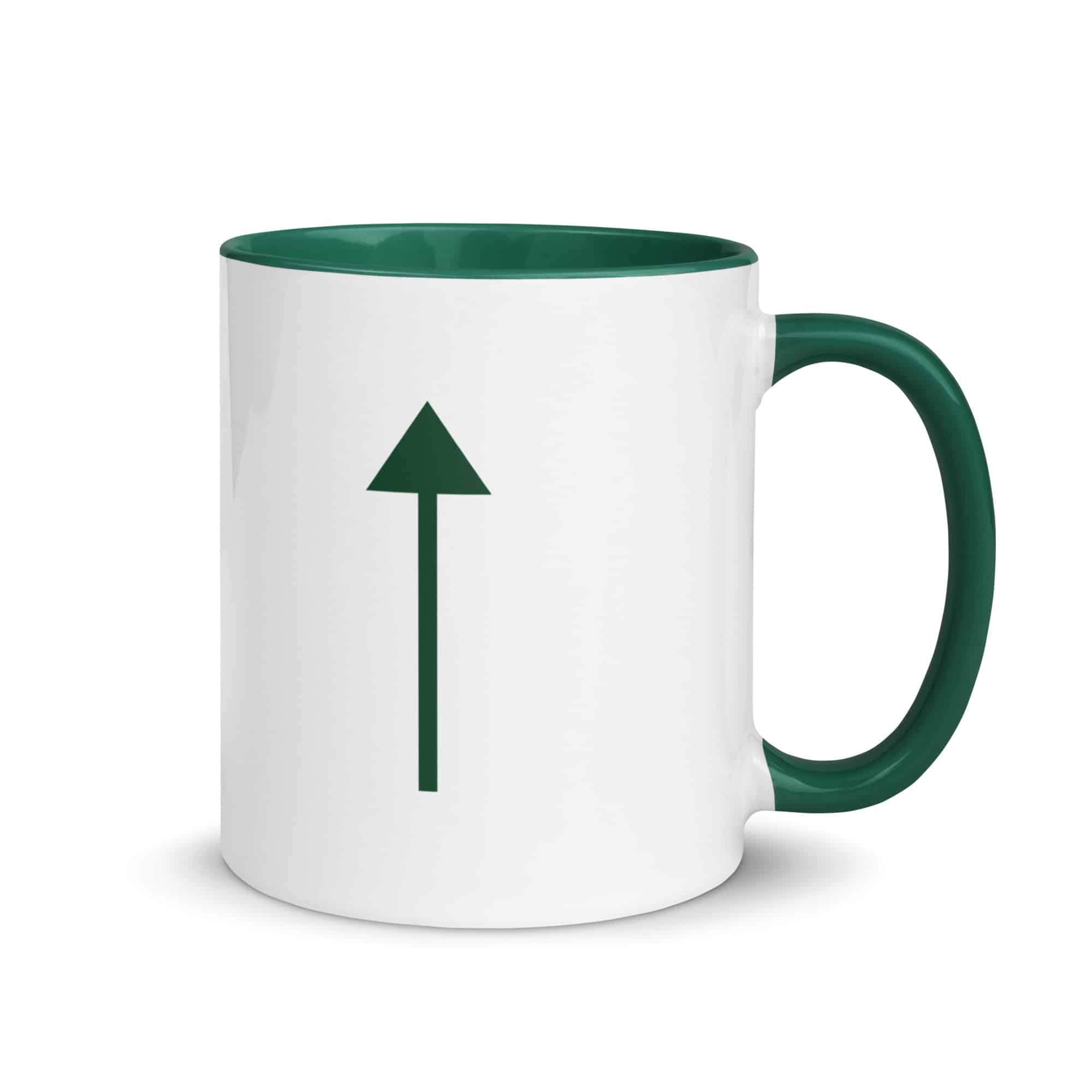 Forest Green Upward Trail Arrow Color Inside Mug