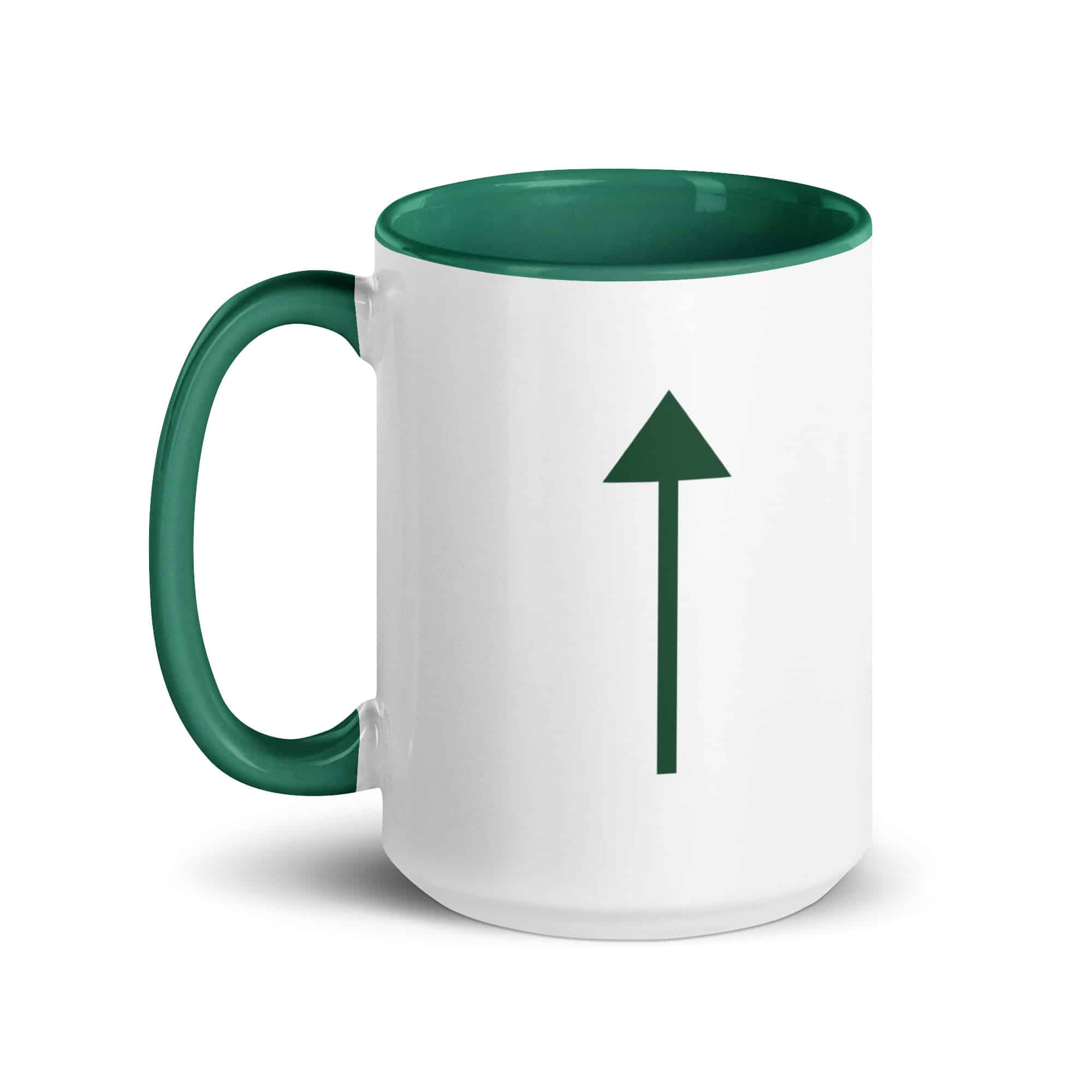 Forest Green Upward Trail Arrow Color Inside Mug