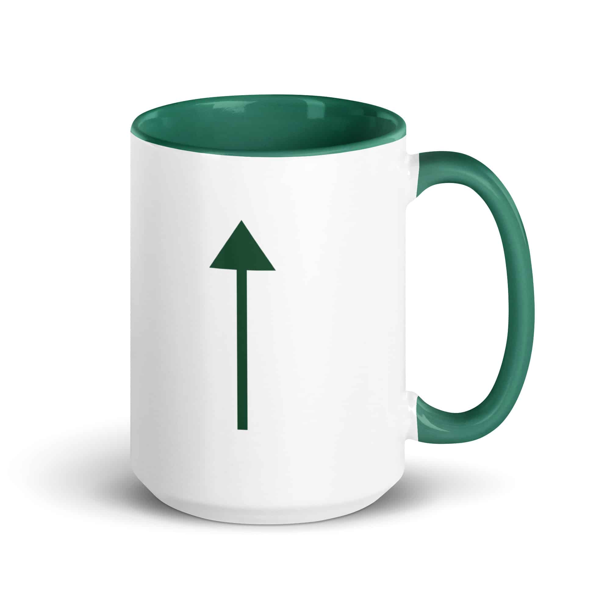 Forest Green Upward Trail Arrow Color Inside Mug