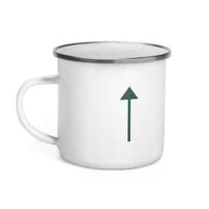 07 Upward Trail Arrow Forest Green Enamel Camp Mug - 12 oz - Left