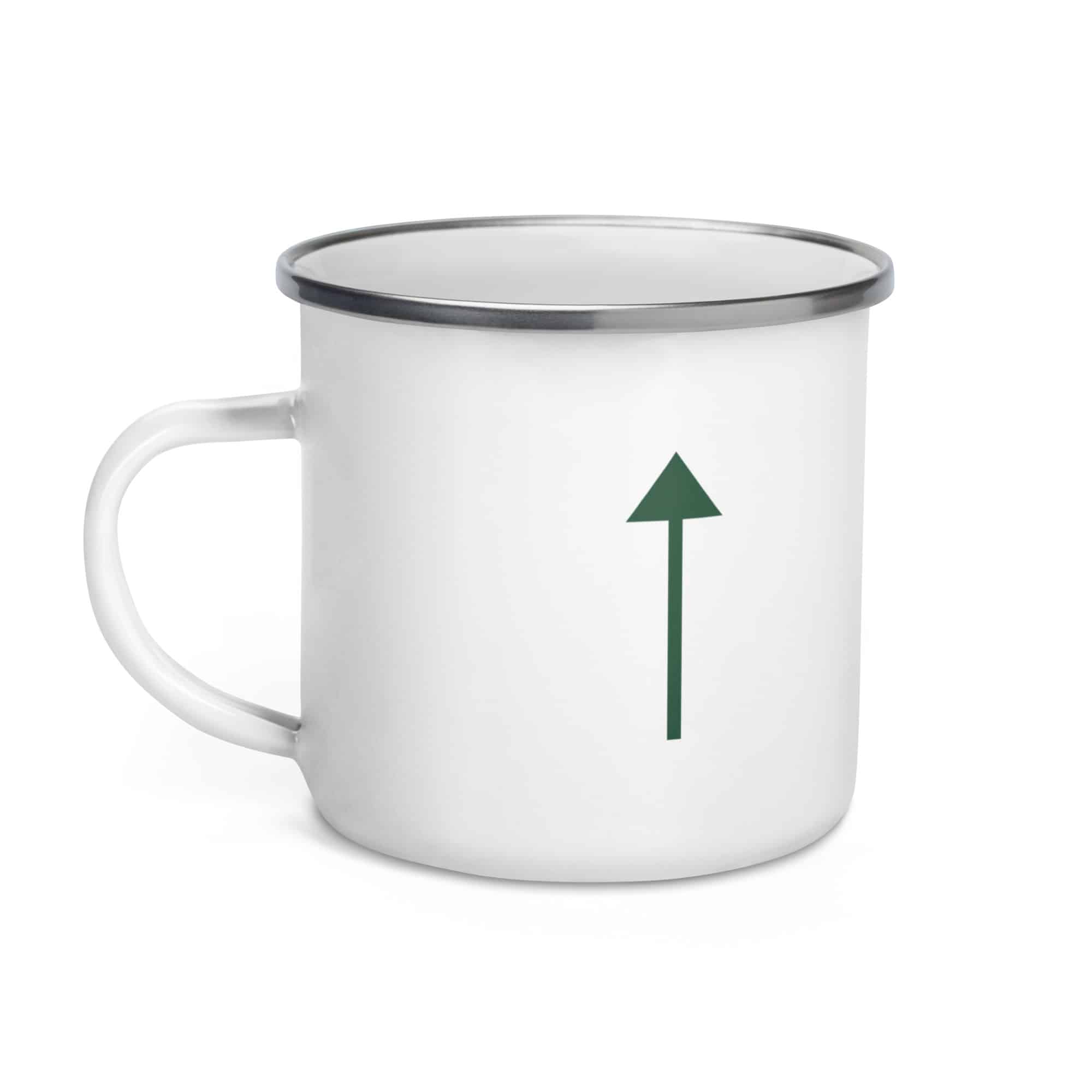 Forest Green Upward Trail Arrow Enamel Camp Mug
