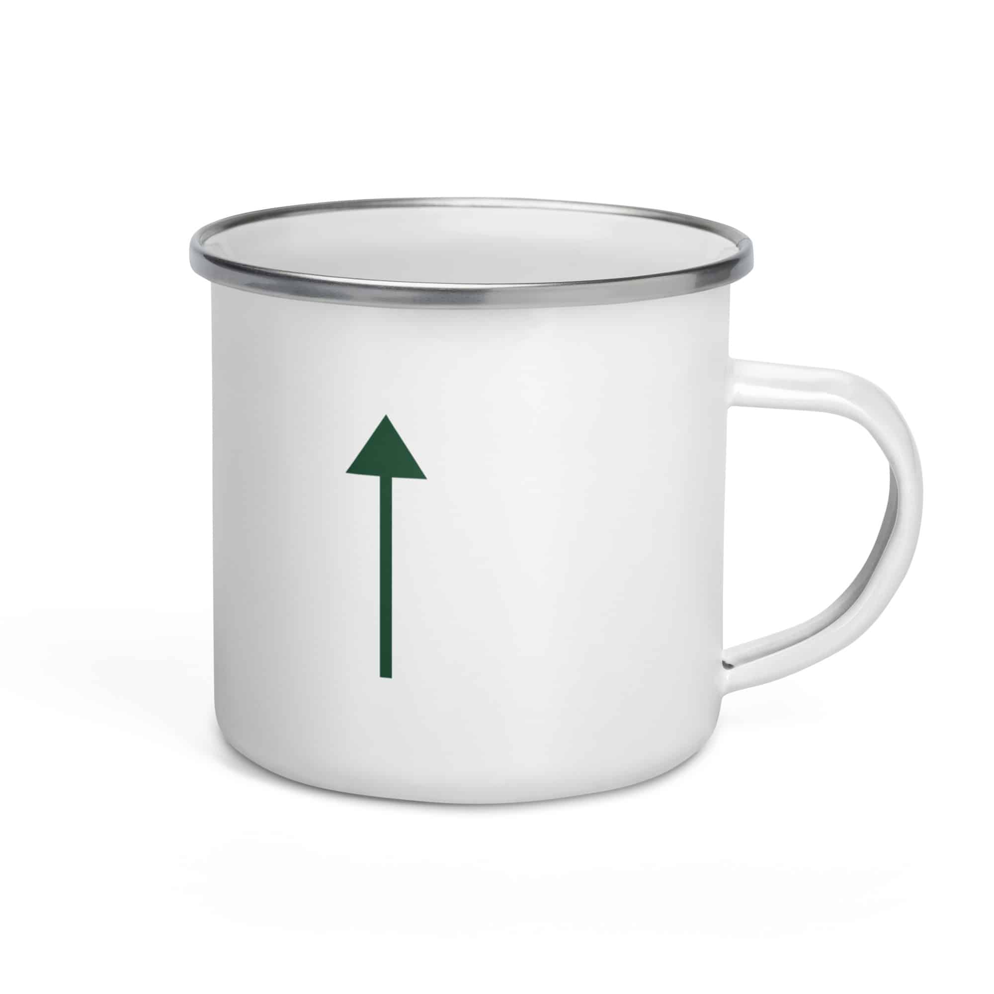 Forest Green Upward Trail Arrow Enamel Camp Mug