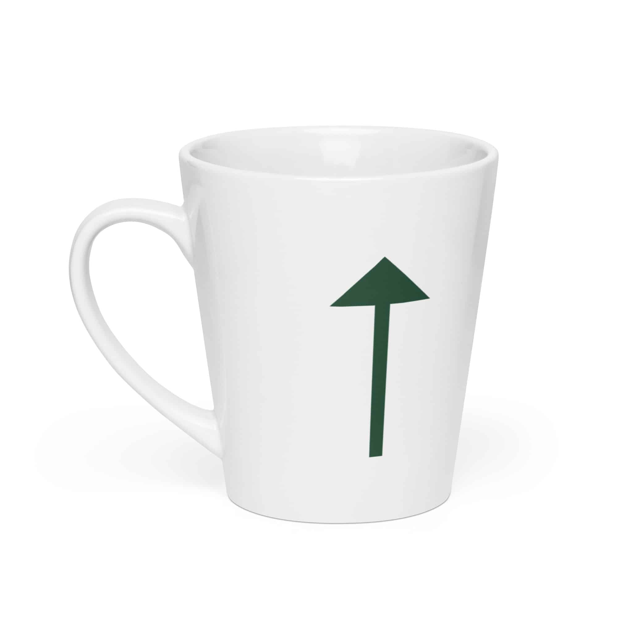 Forest Green Upward Trail Arrow Latte Mug