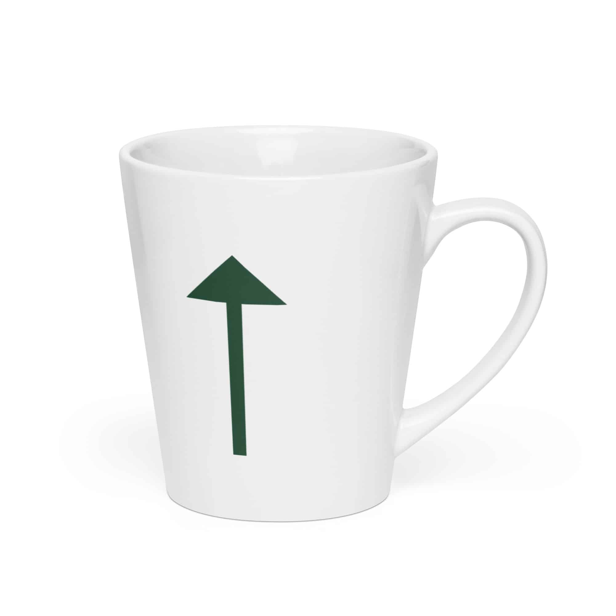 Forest Green Upward Trail Arrow Latte Mug