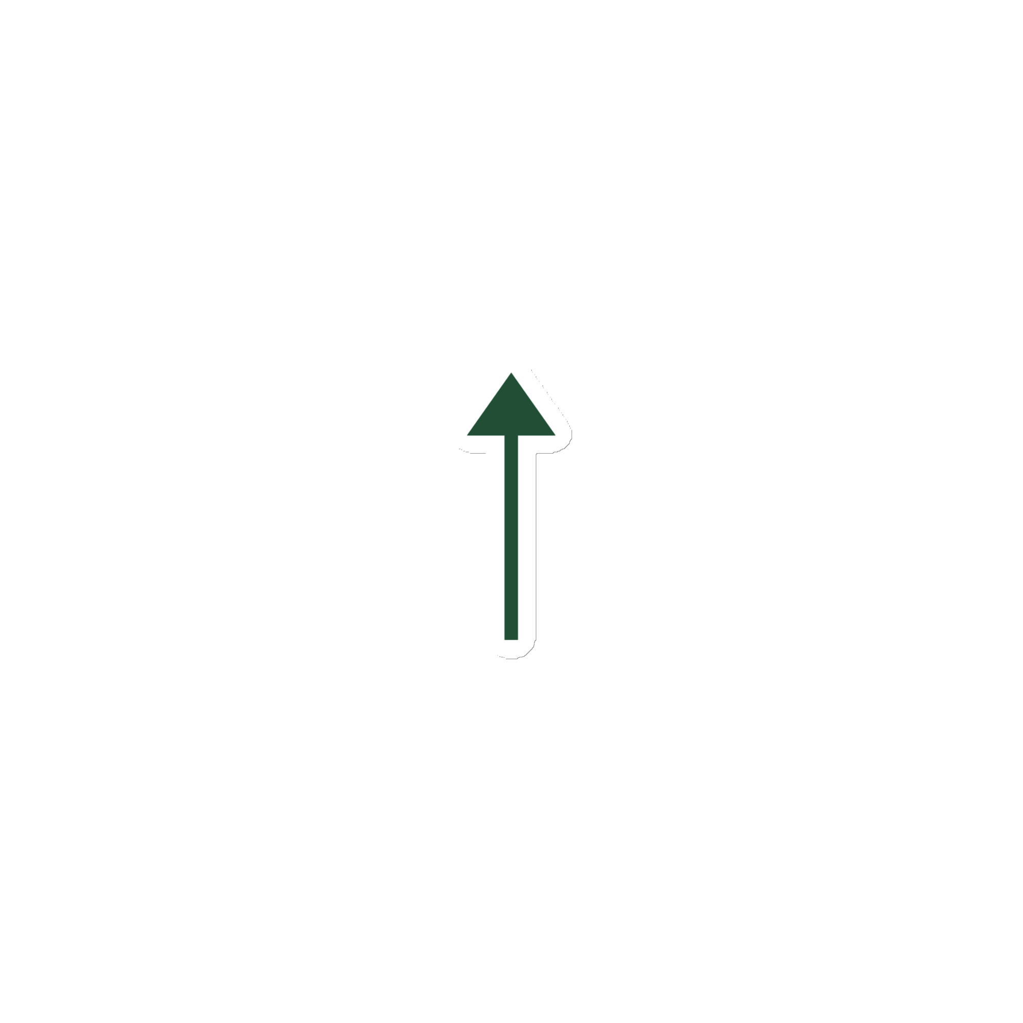 Forest Green Upward Trail Arrow Die-Cut Magnet