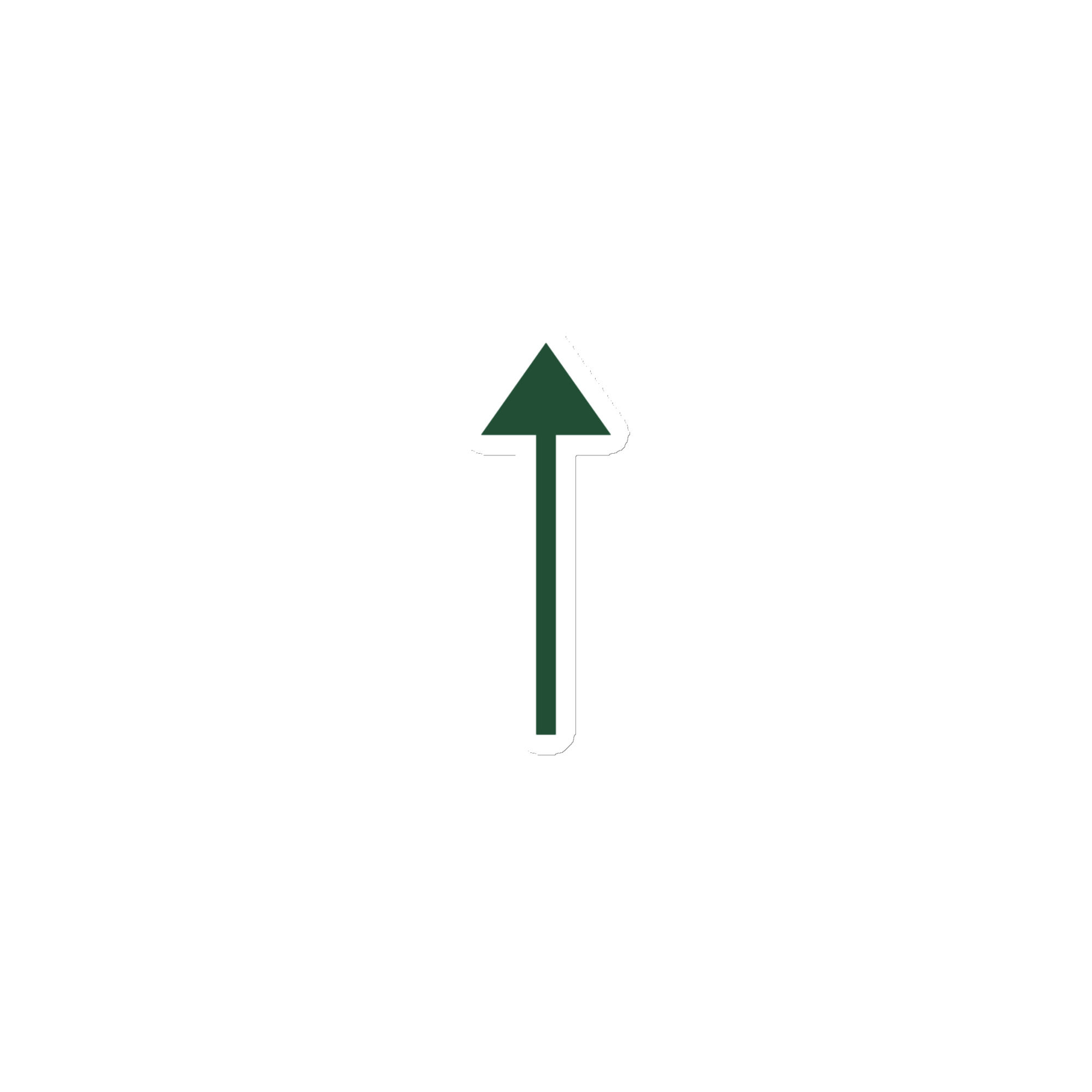 Forest Green Upward Trail Arrow Die-Cut Magnet