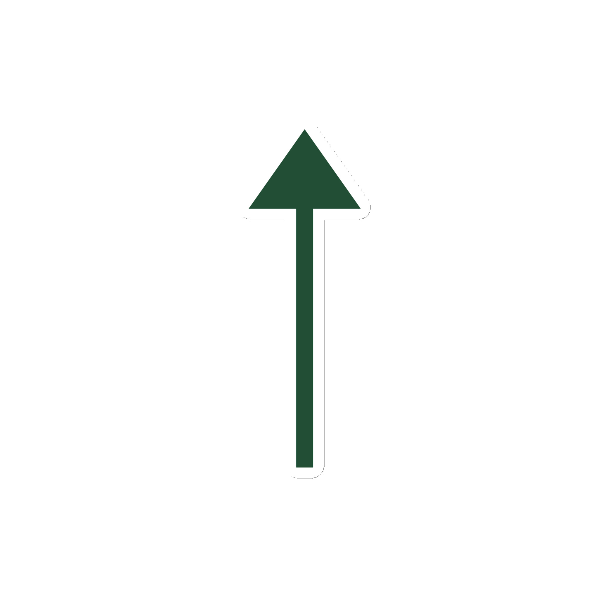 Forest Green Upward Trail Arrow Die-Cut Magnet