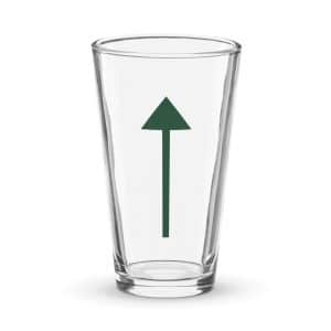 07 Upward Trail Arrow Forest Green Pint Glass - 16 oz - Main