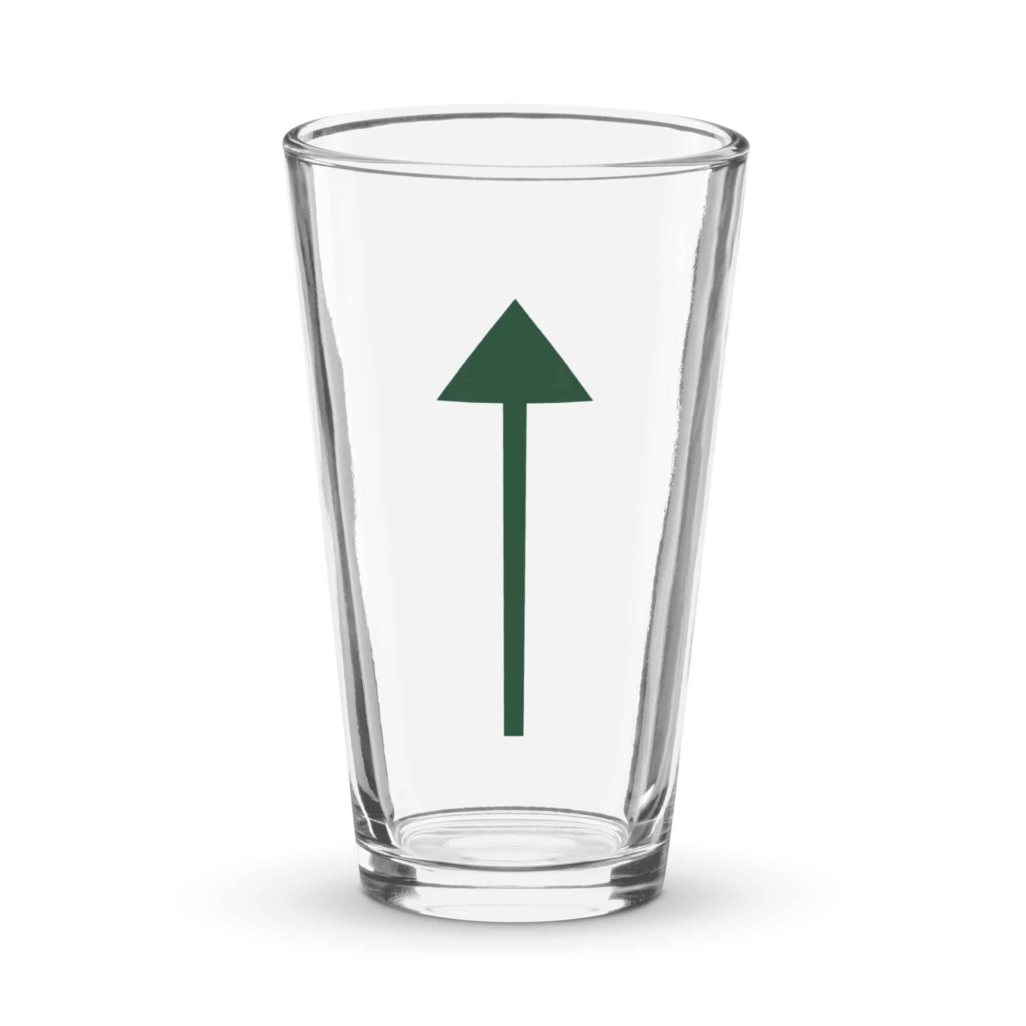 Forest Green Upward Trail Arrow Pint Glass