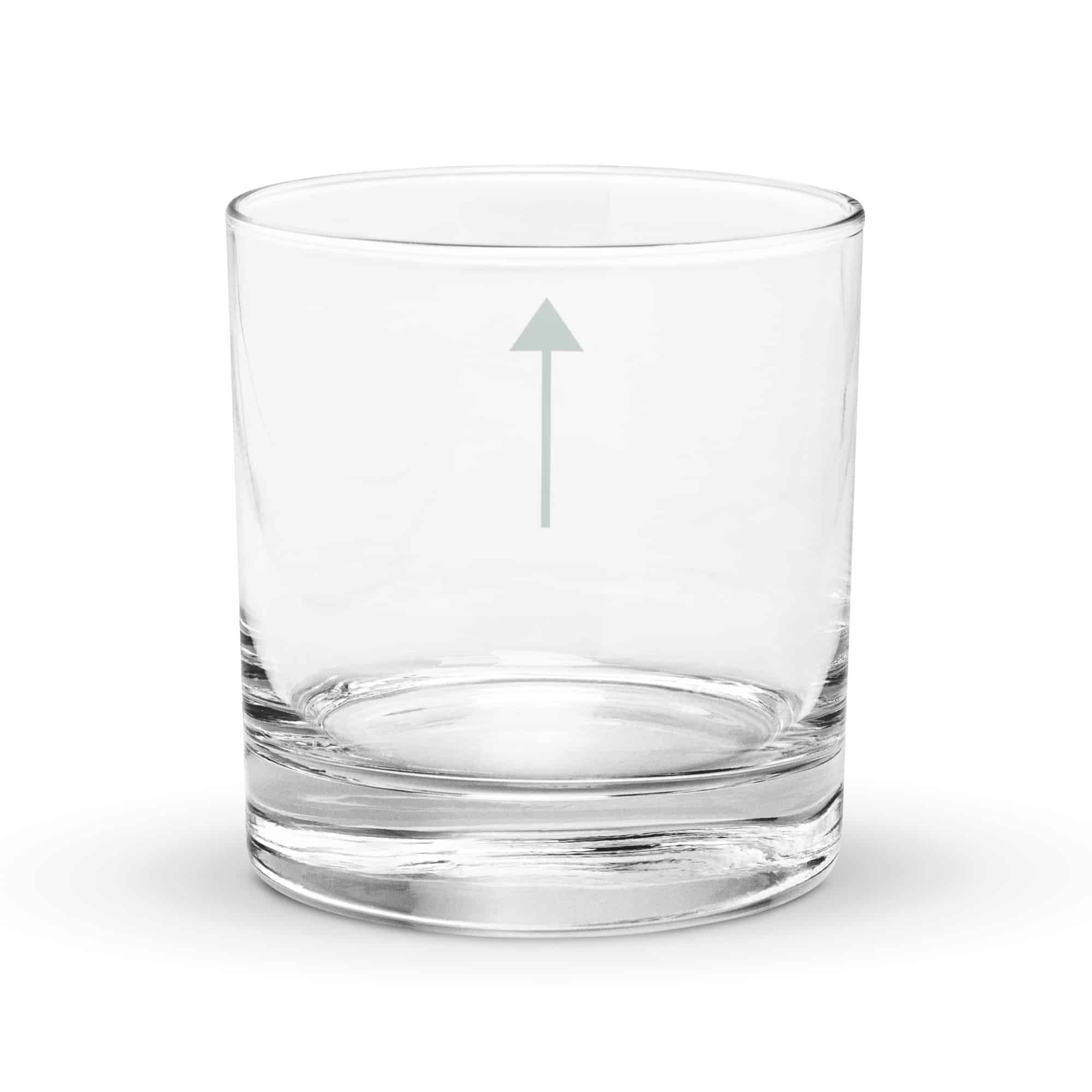 Forest Green Upward Trail Arrow Rocks Glass