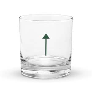 07 Upward Trail Arrow Forest Green Rocks Glass - 10.5 oz - Main