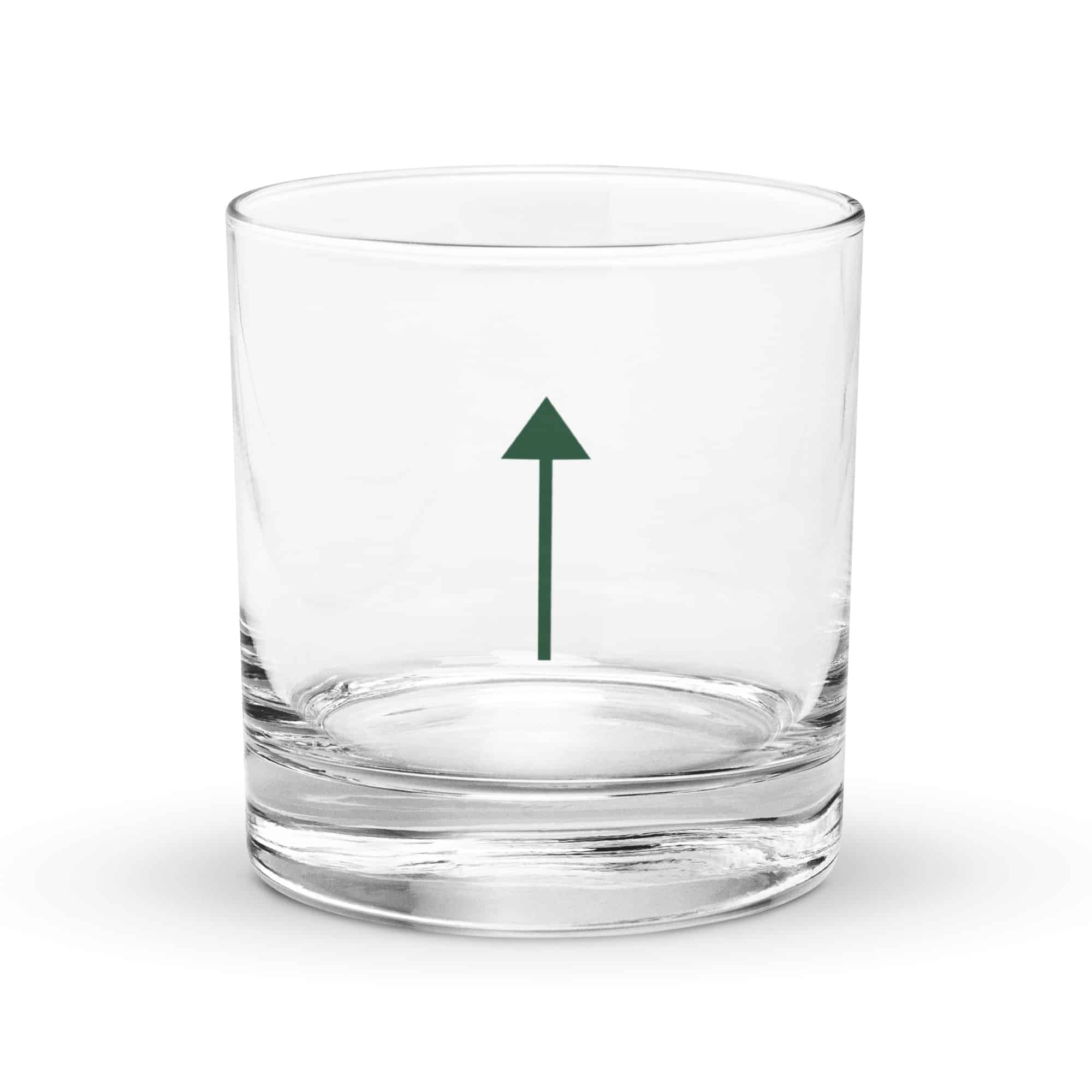 Forest Green Upward Trail Arrow Rocks Glass