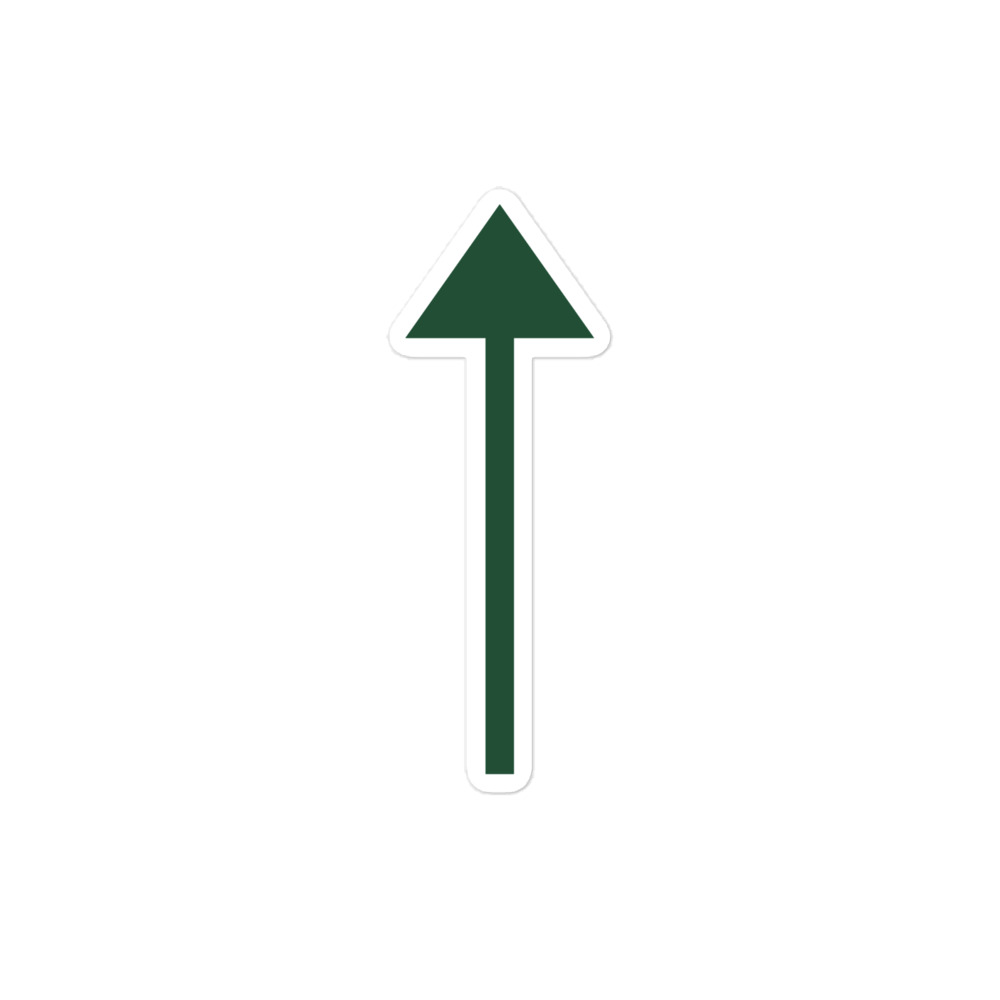 Forest Green Upward Trail Arrow Vinyl Sticker
