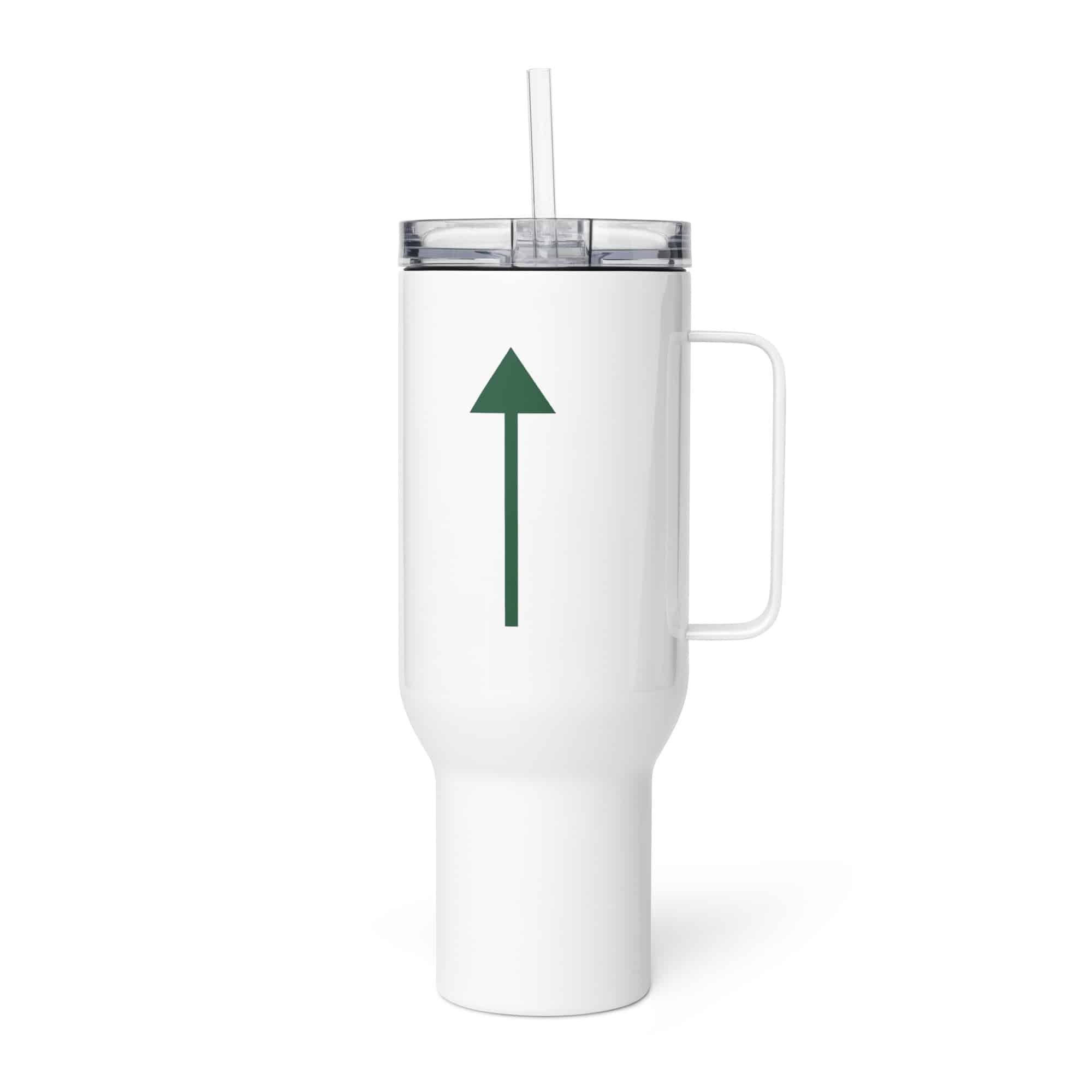Forest Green Upward Trail Arrow Travel Mug