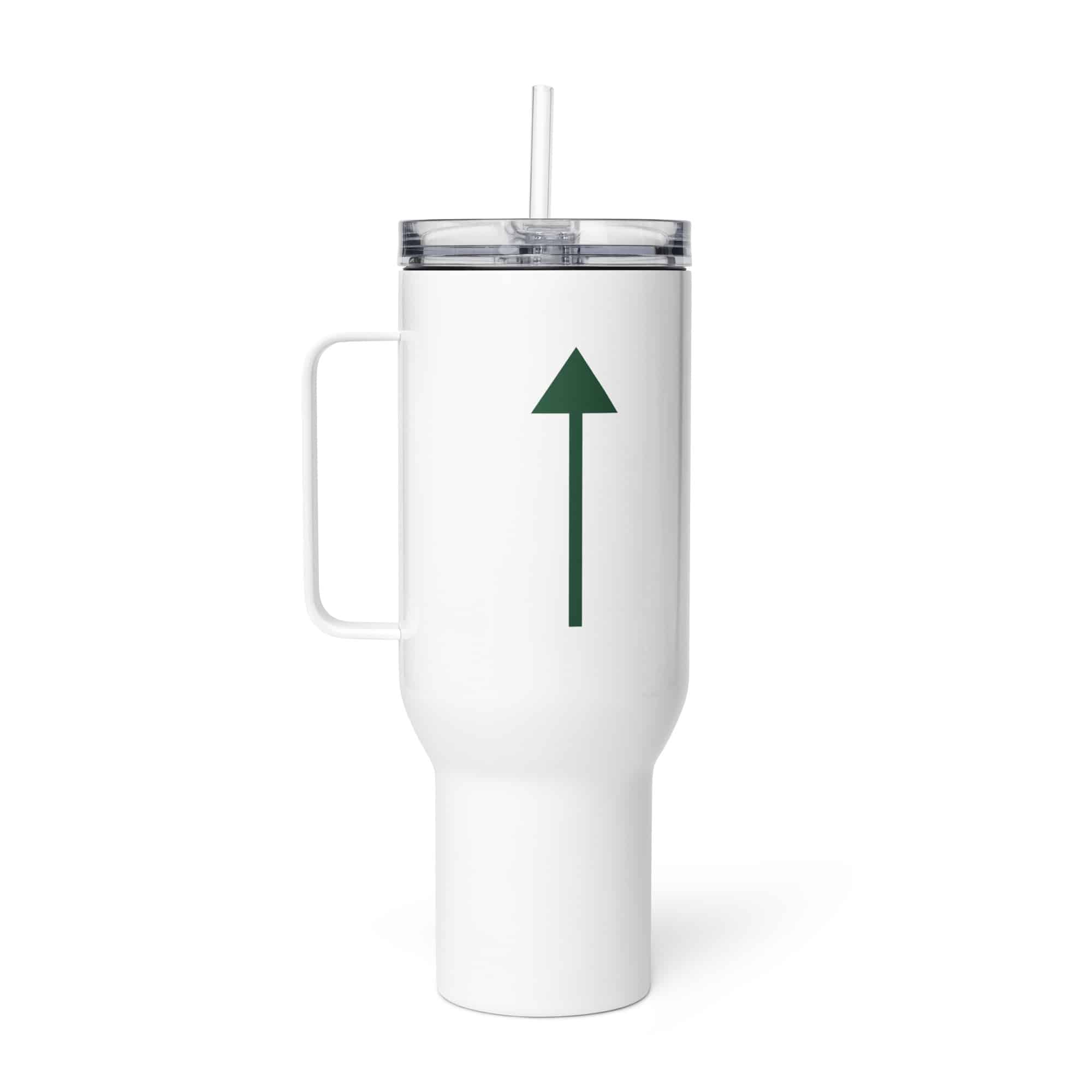 Forest Green Upward Trail Arrow Travel Mug