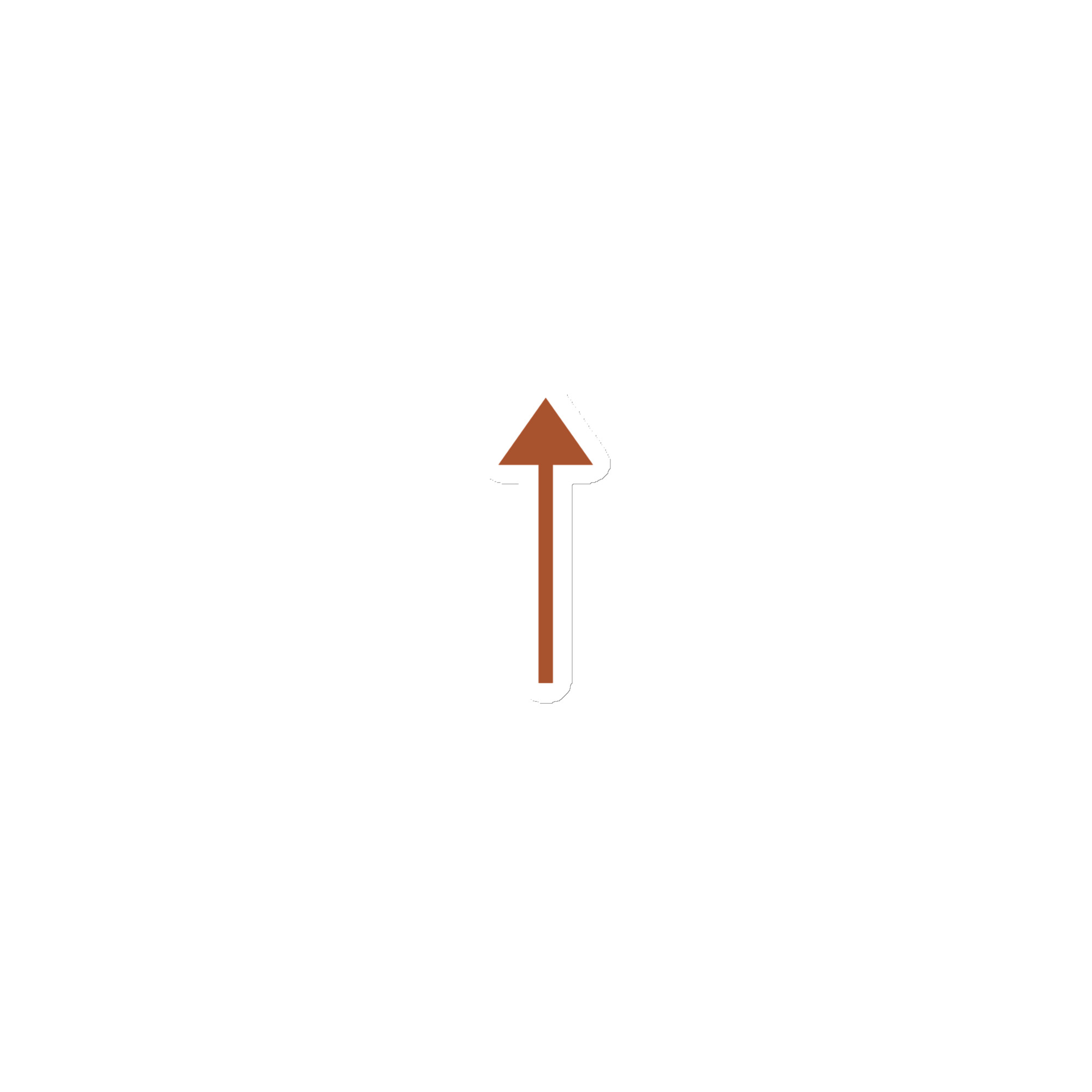 Terracotta Upward Trail Arrow Die-Cut Magnet
