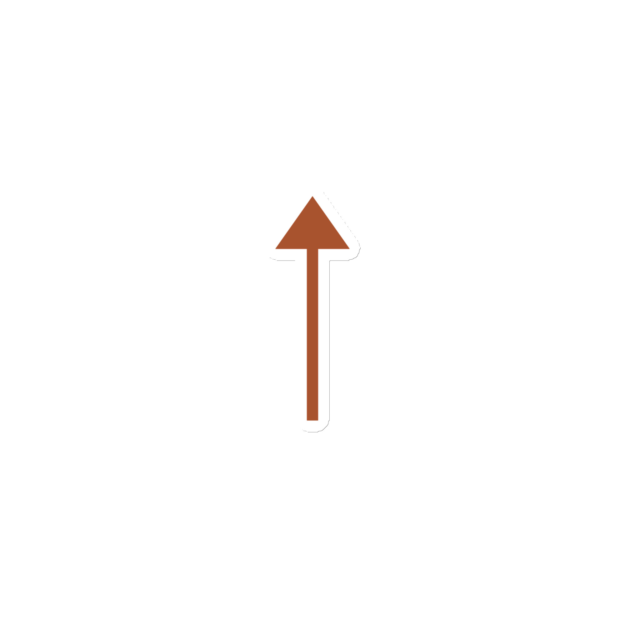 Terracotta Upward Trail Arrow Die-Cut Magnet