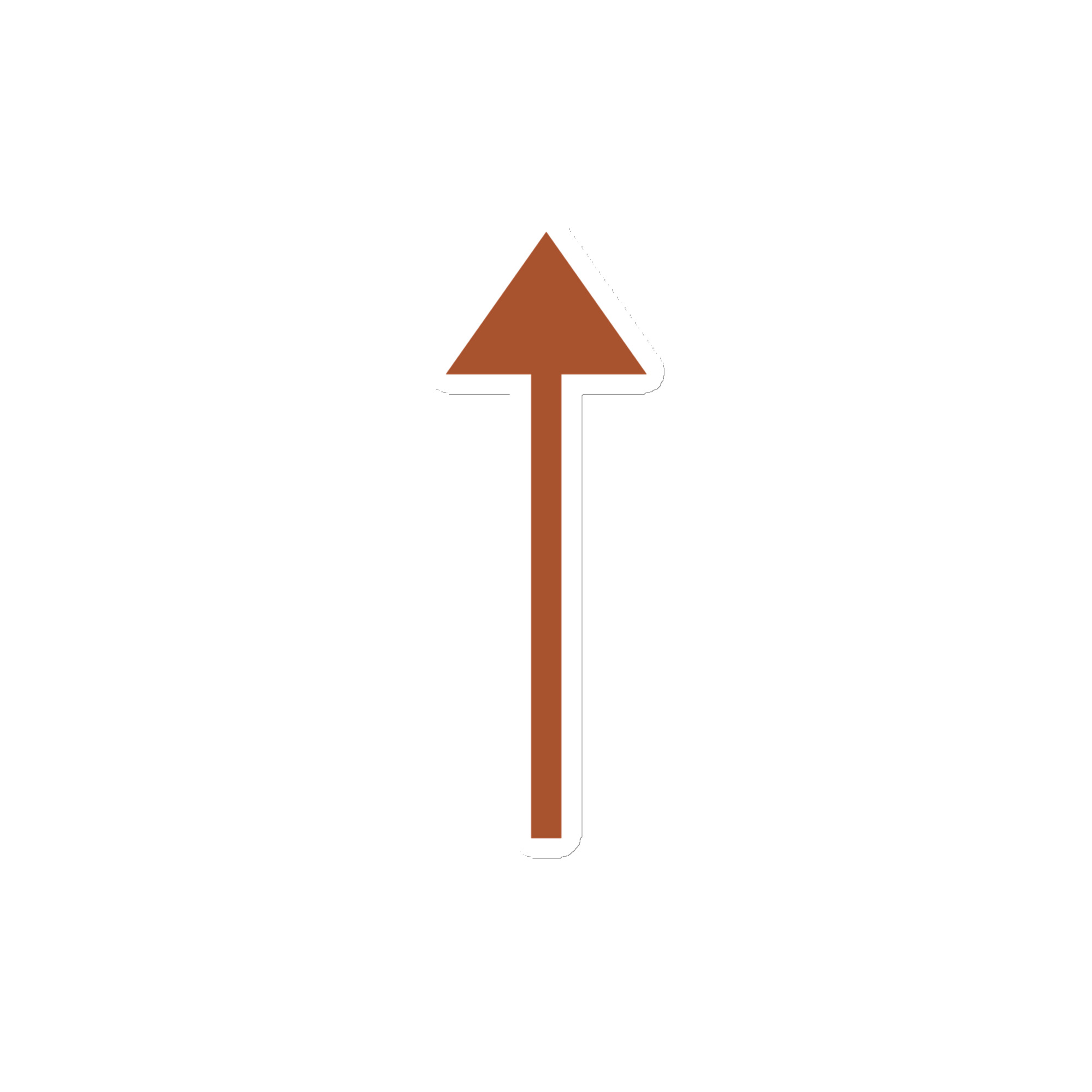 Terracotta Upward Trail Arrow Die-Cut Magnet
