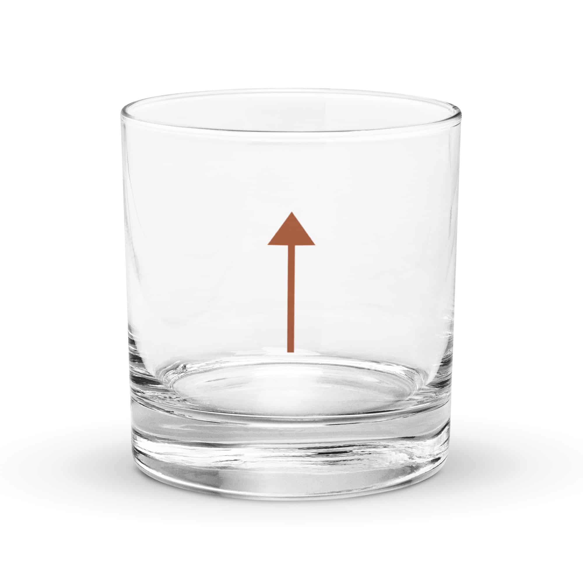 Terracotta Upward Trail Arrow Rocks Glass