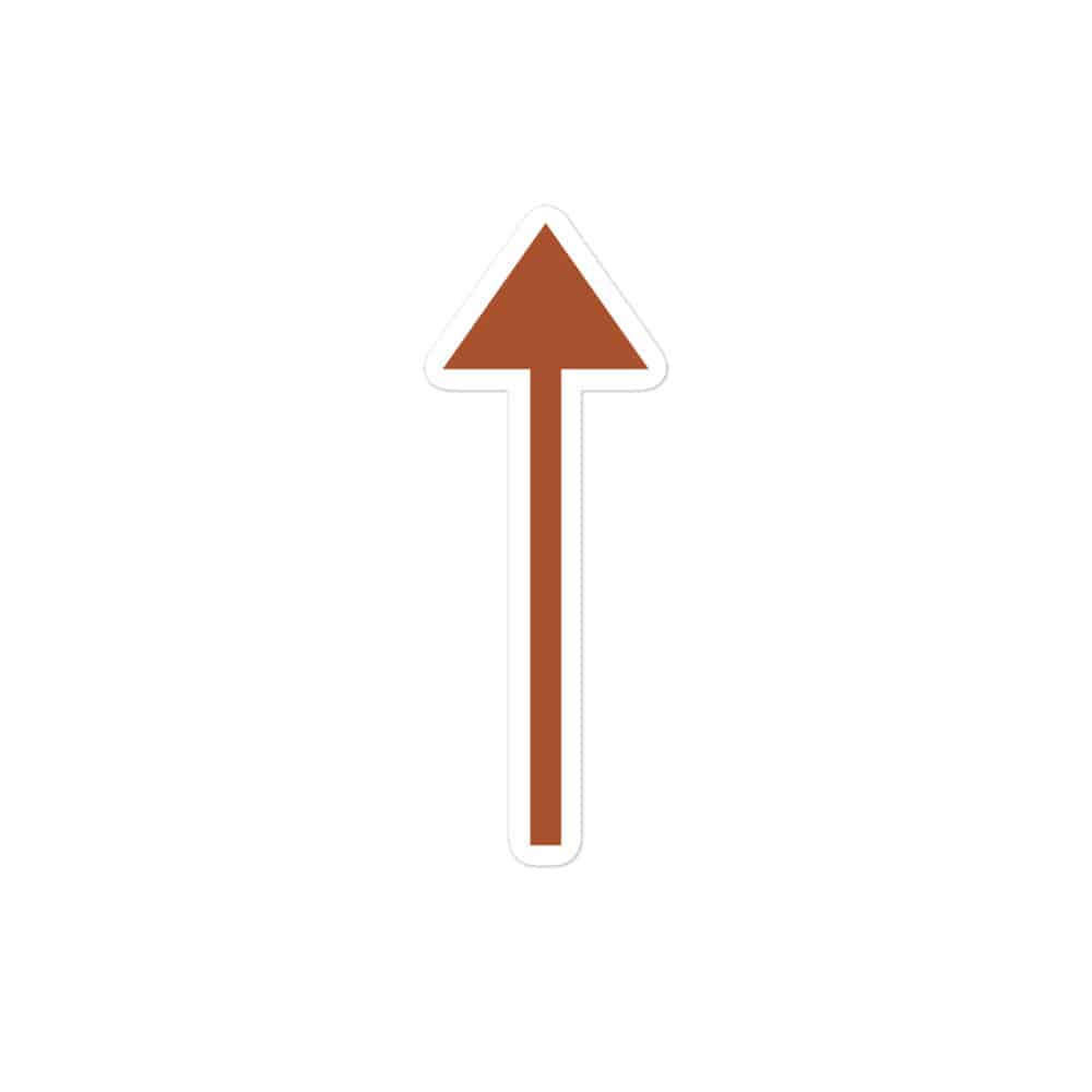 Terracotta Upward Trail Arrow Vinyl Sticker
