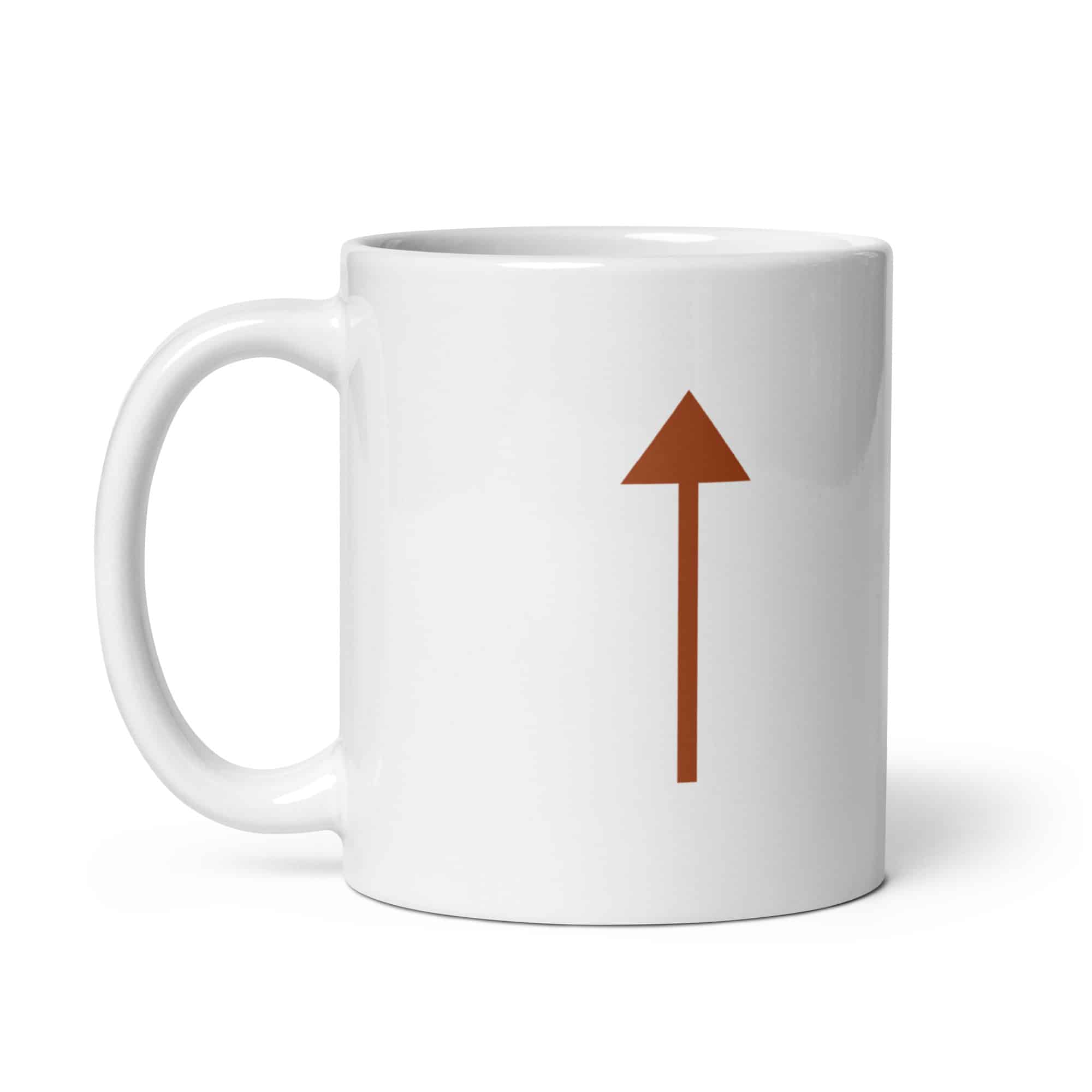 Terracotta Upward Trail Arrow White Ceramic Coffee Mug
