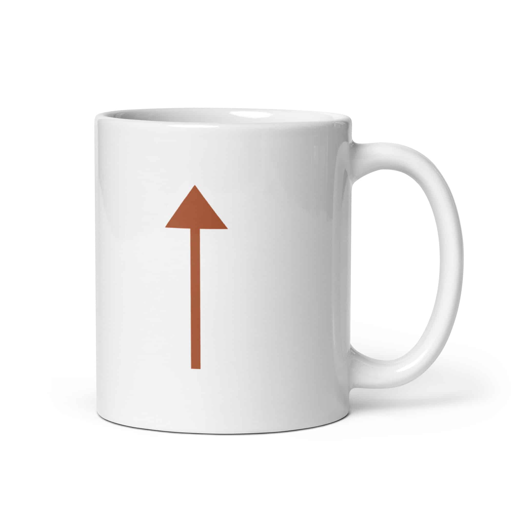 Terracotta Upward Trail Arrow White Ceramic Coffee Mug