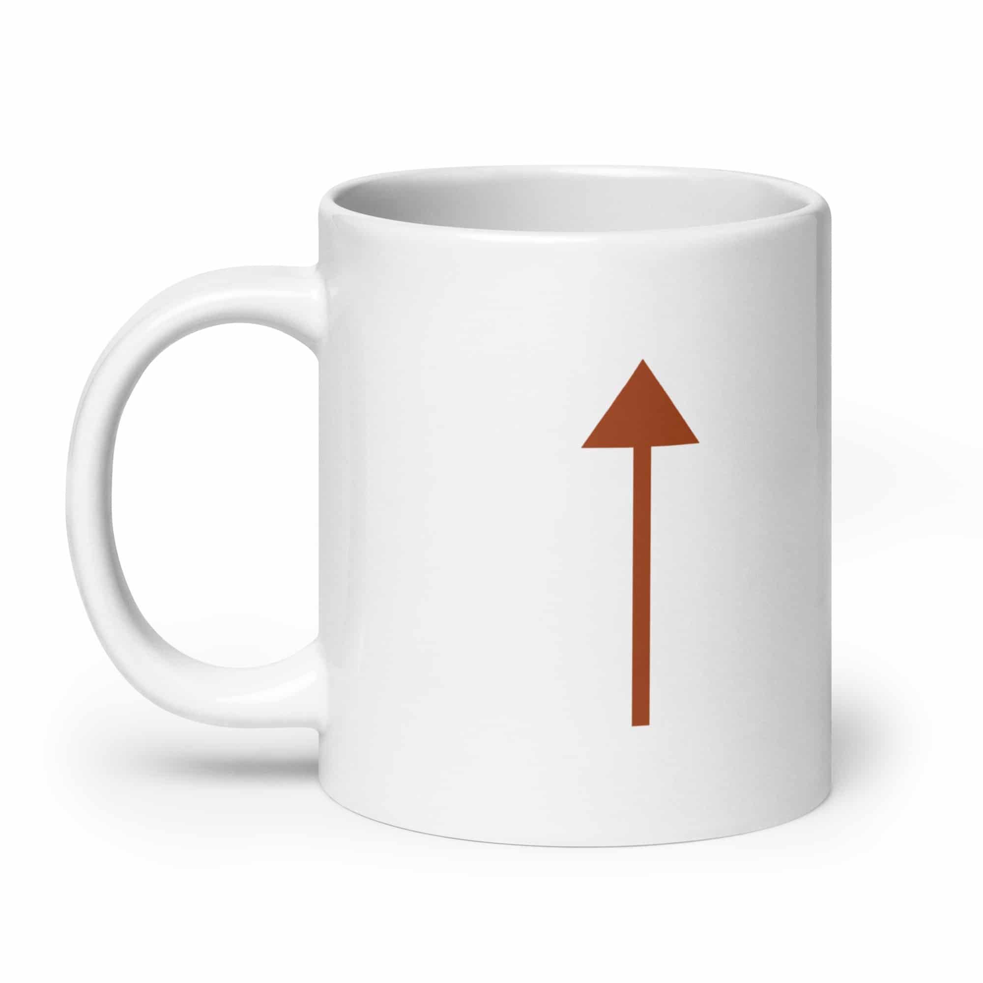 Terracotta Upward Trail Arrow White Ceramic Coffee Mug