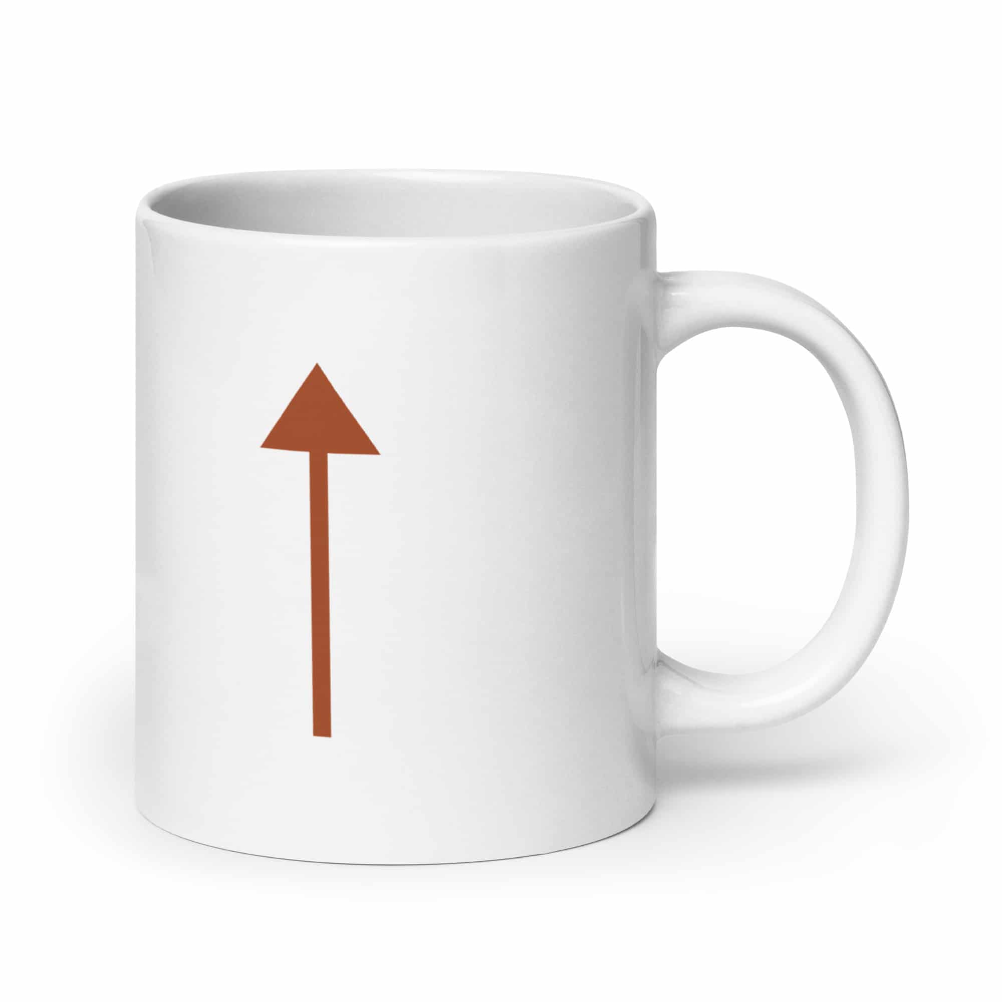 Terracotta Upward Trail Arrow White Ceramic Coffee Mug