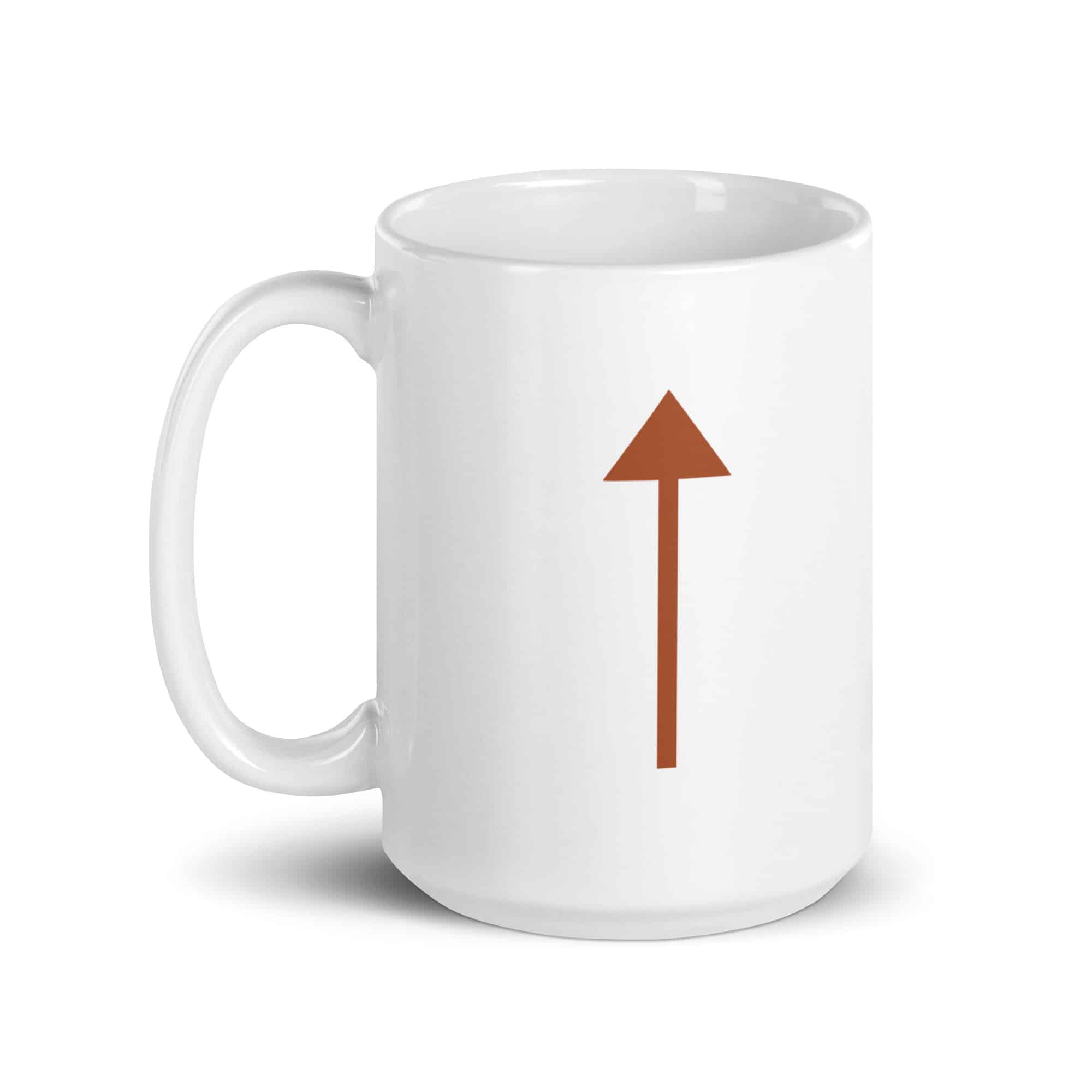 Terracotta Upward Trail Arrow White Ceramic Coffee Mug
