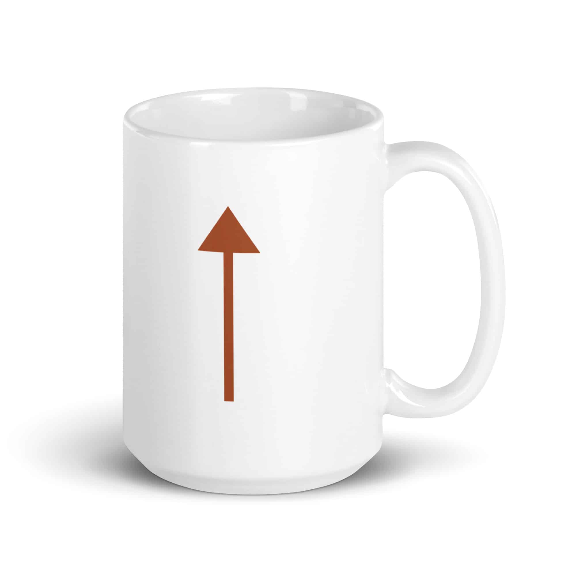 Terracotta Upward Trail Arrow White Ceramic Coffee Mug