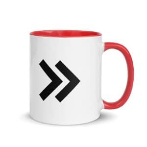 08 Double Chevron Black Color Inside Coffee Mug - 11 oz - Main