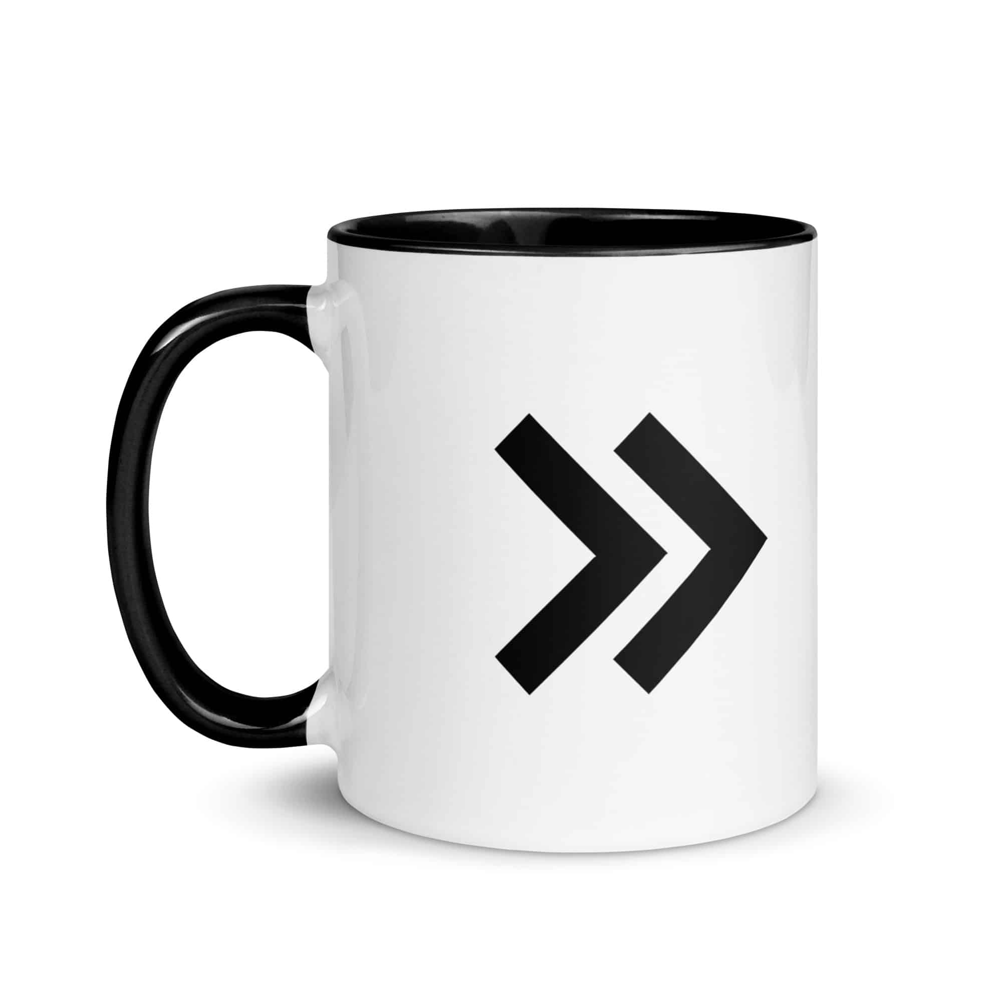 Black Double Chevron Color Inside Mug