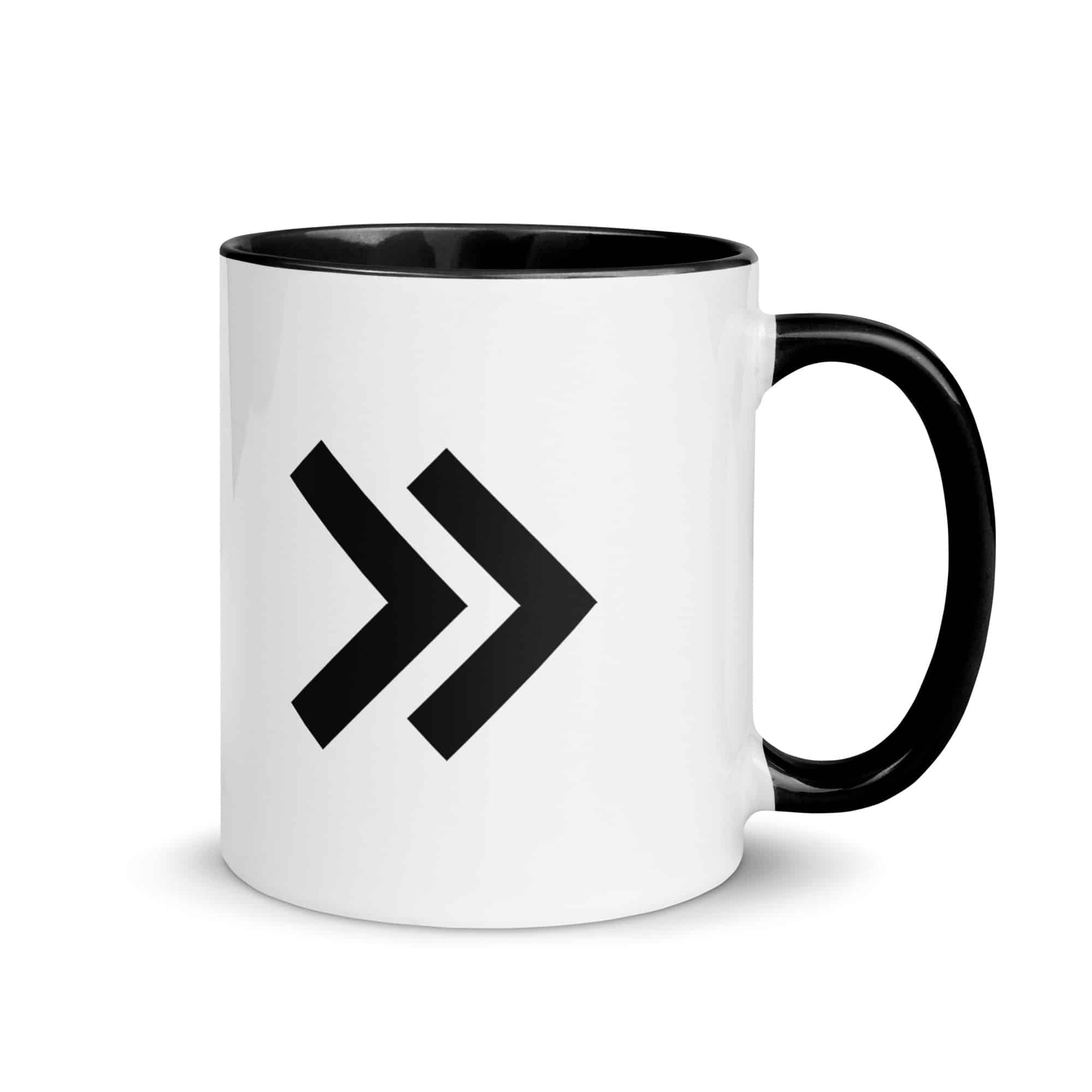 Black Double Chevron Color Inside Mug