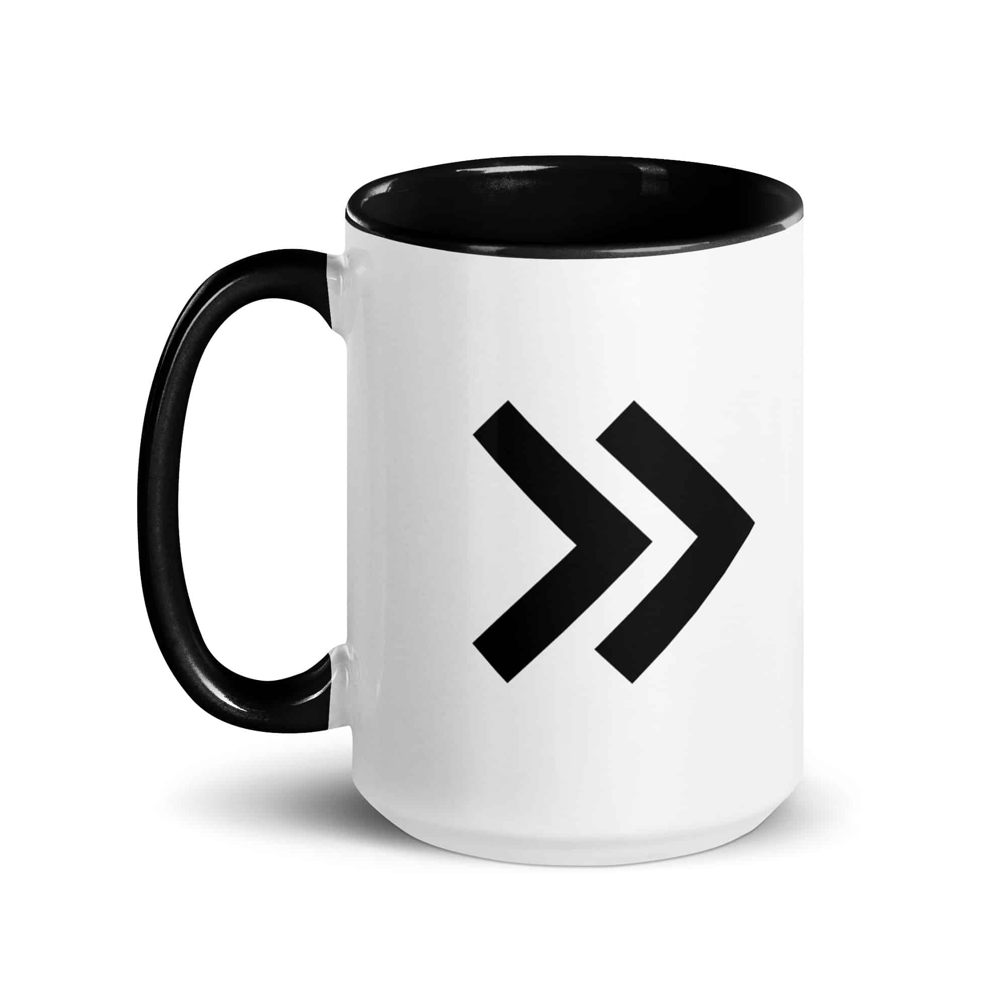 Black Double Chevron Color Inside Mug