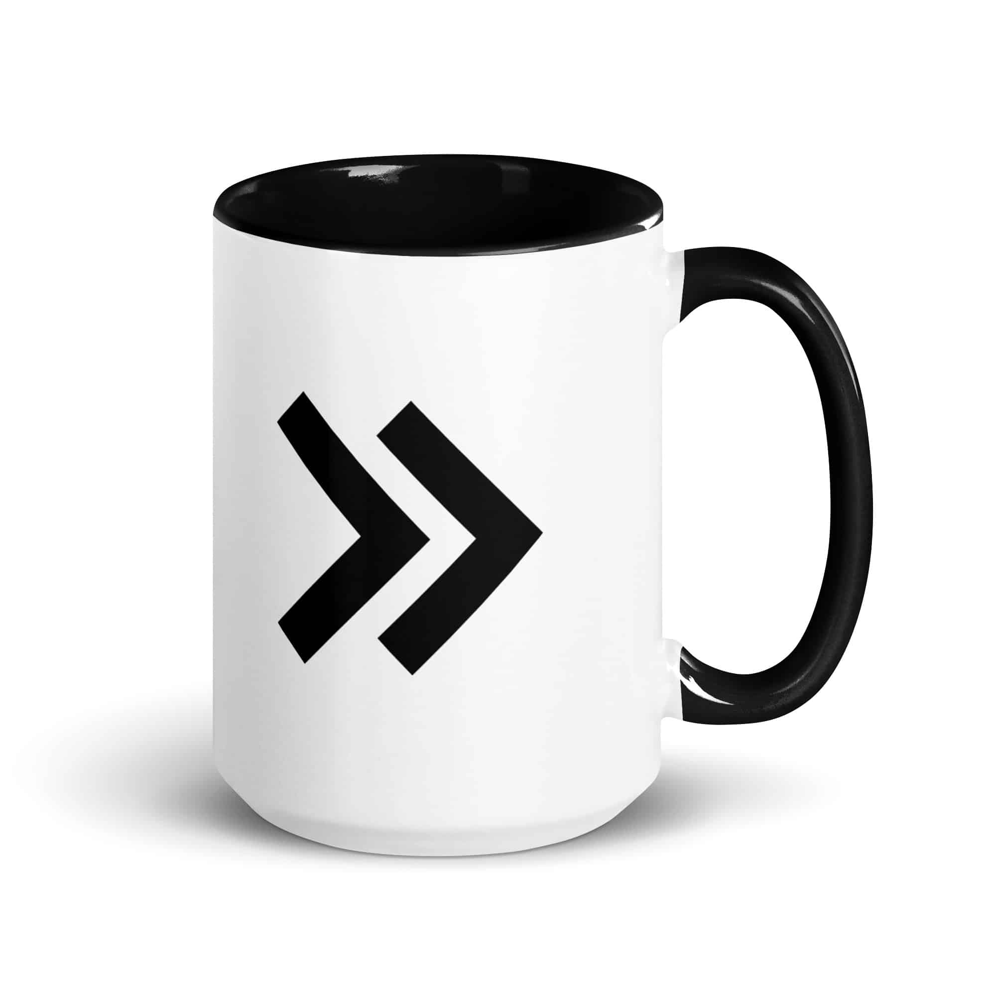 Black Double Chevron Color Inside Mug