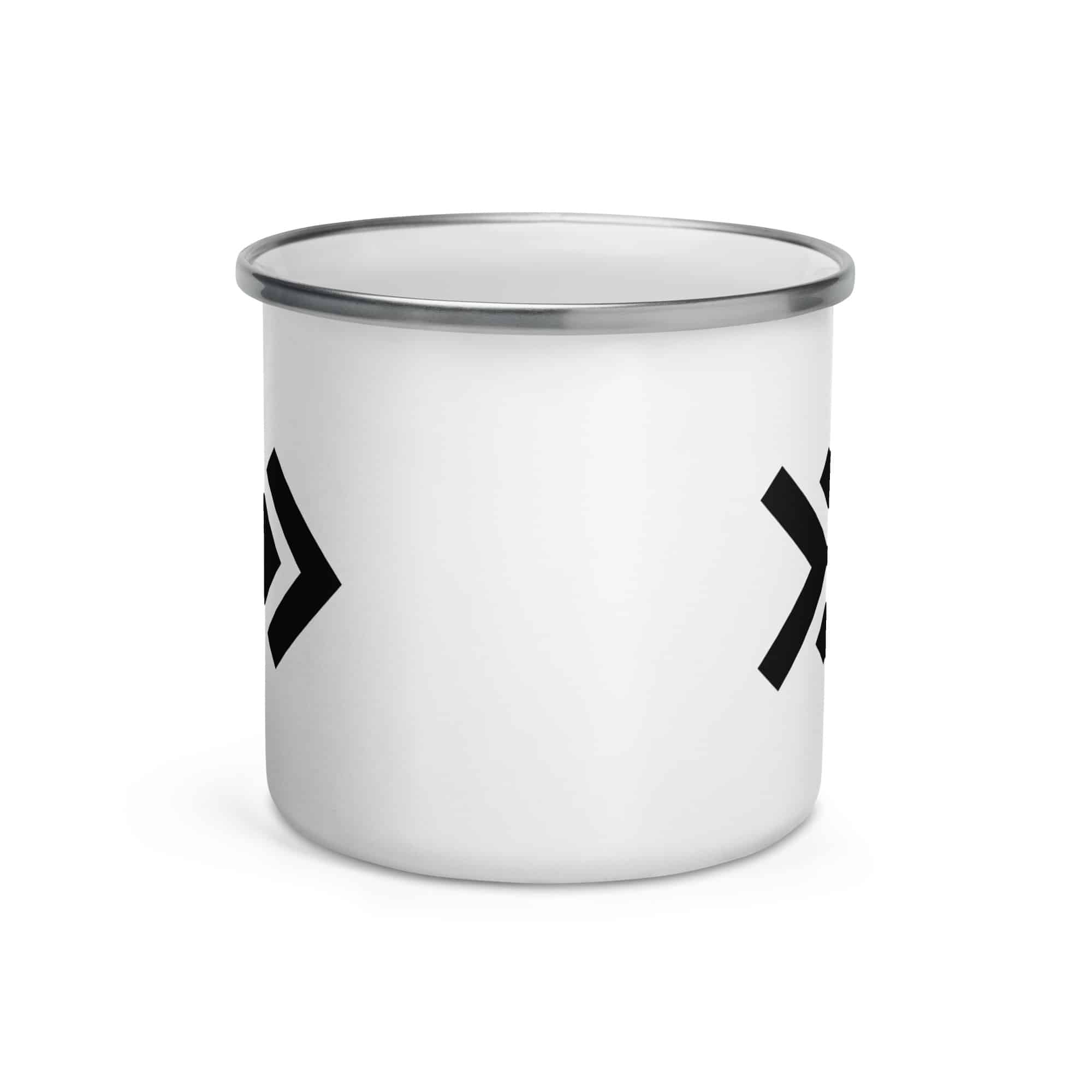 Black Double Chevron Enamel Camp Mug