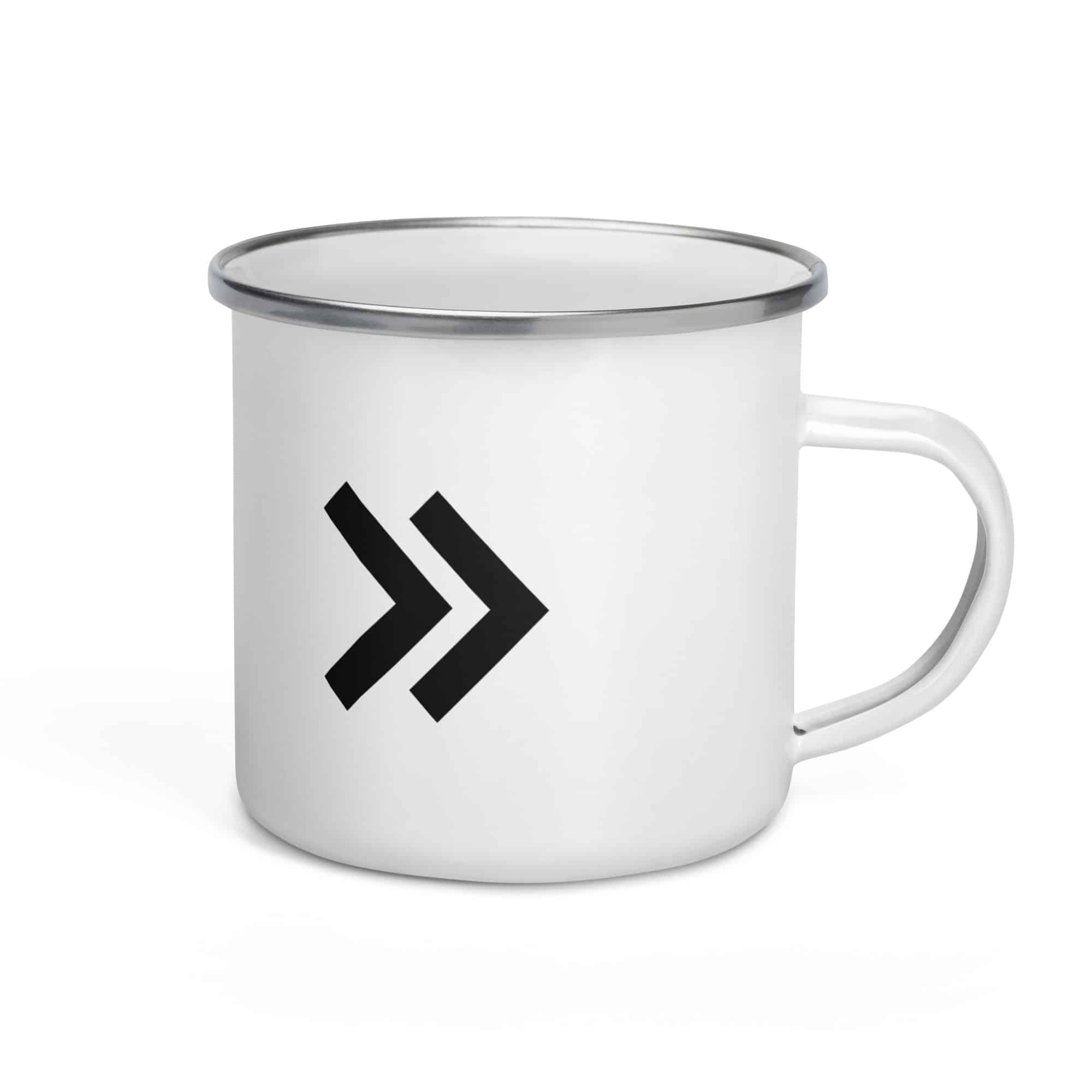 Black Double Chevron Enamel Camp Mug