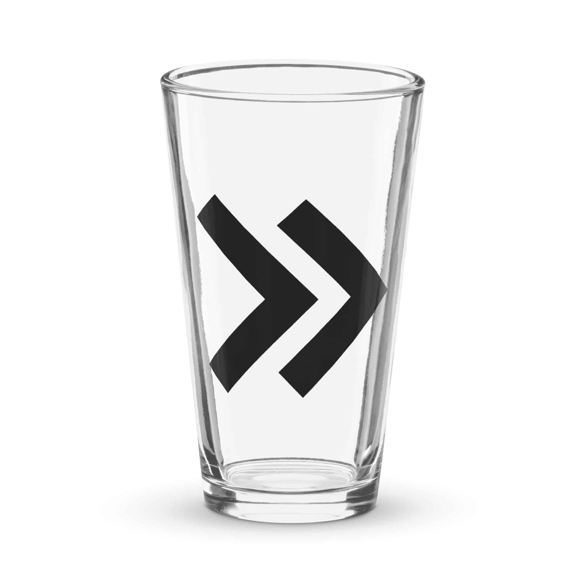 Black Double Chevron Pint Glass