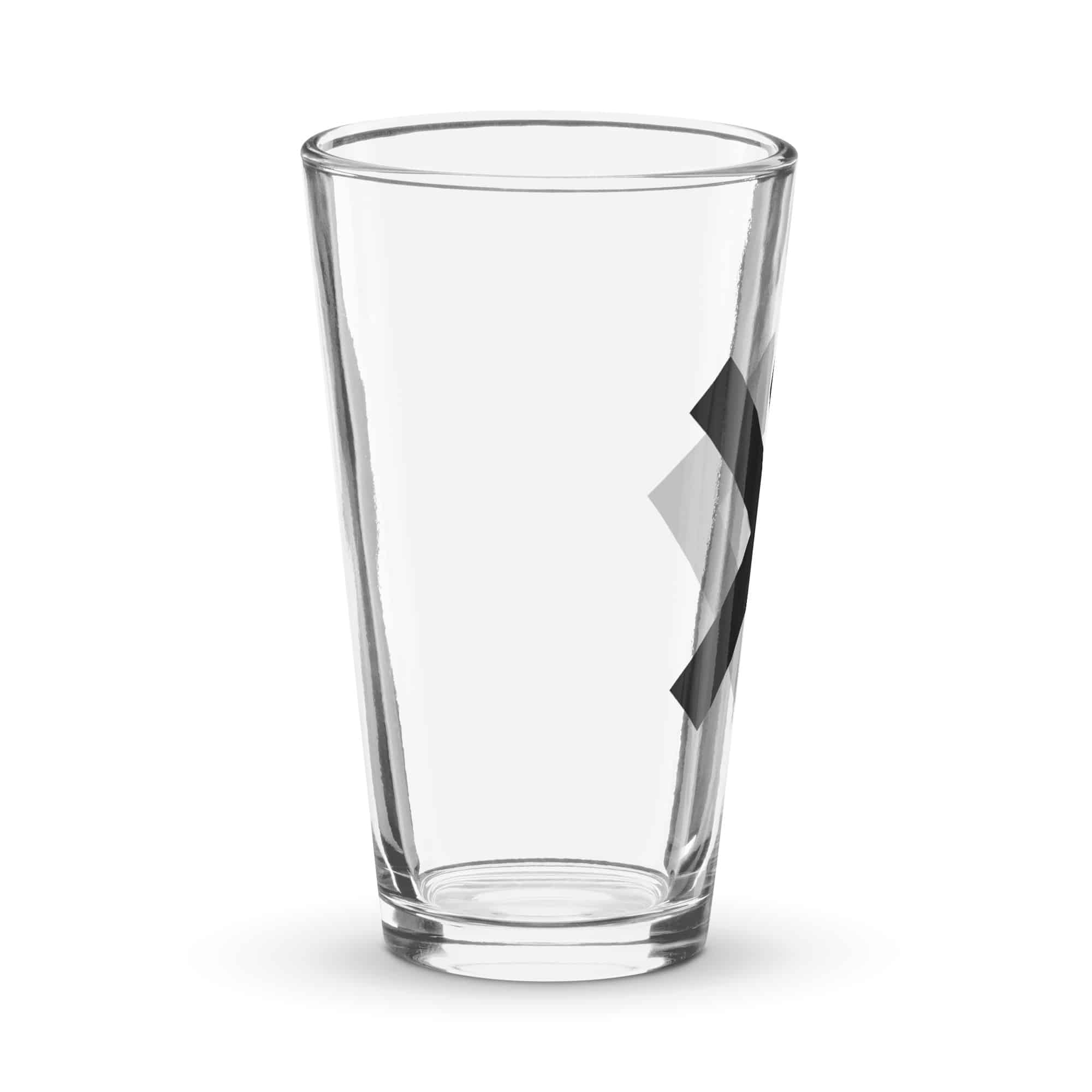 Black Double Chevron Pint Glass