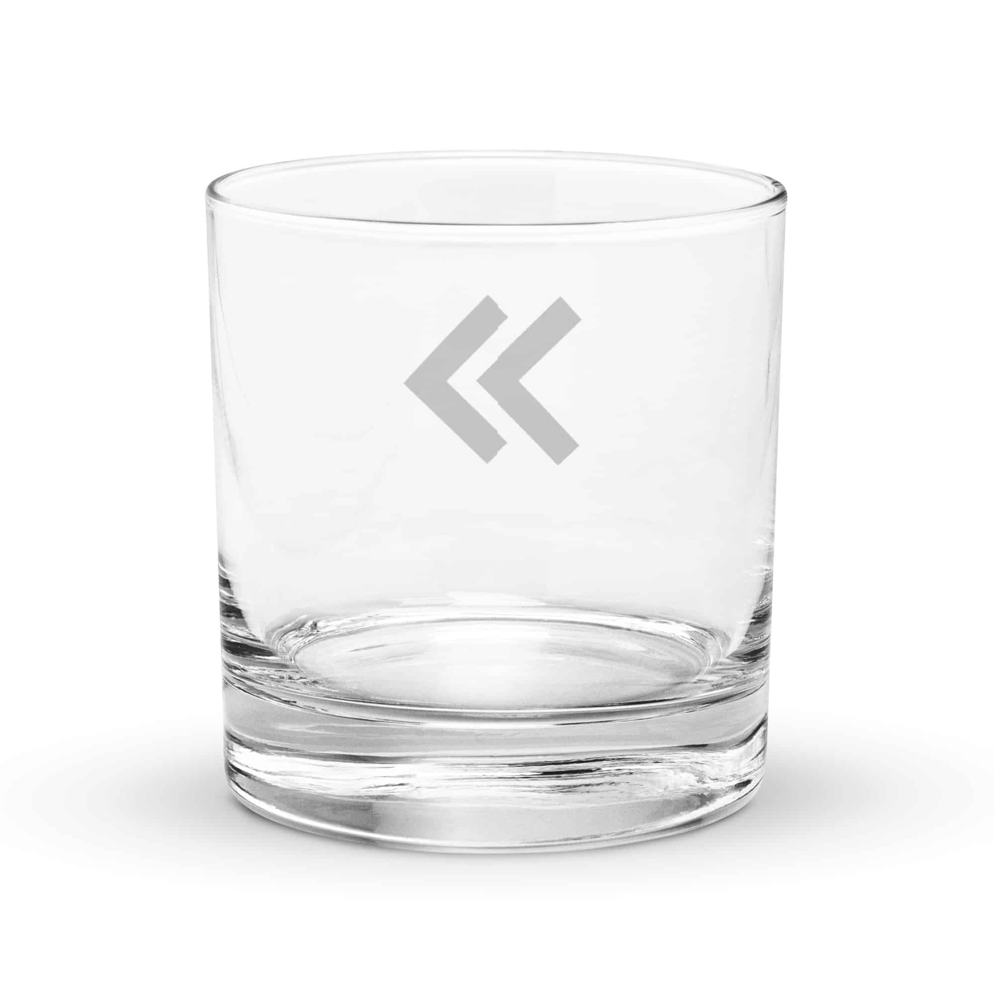 Black Double Chevron Rocks Glass